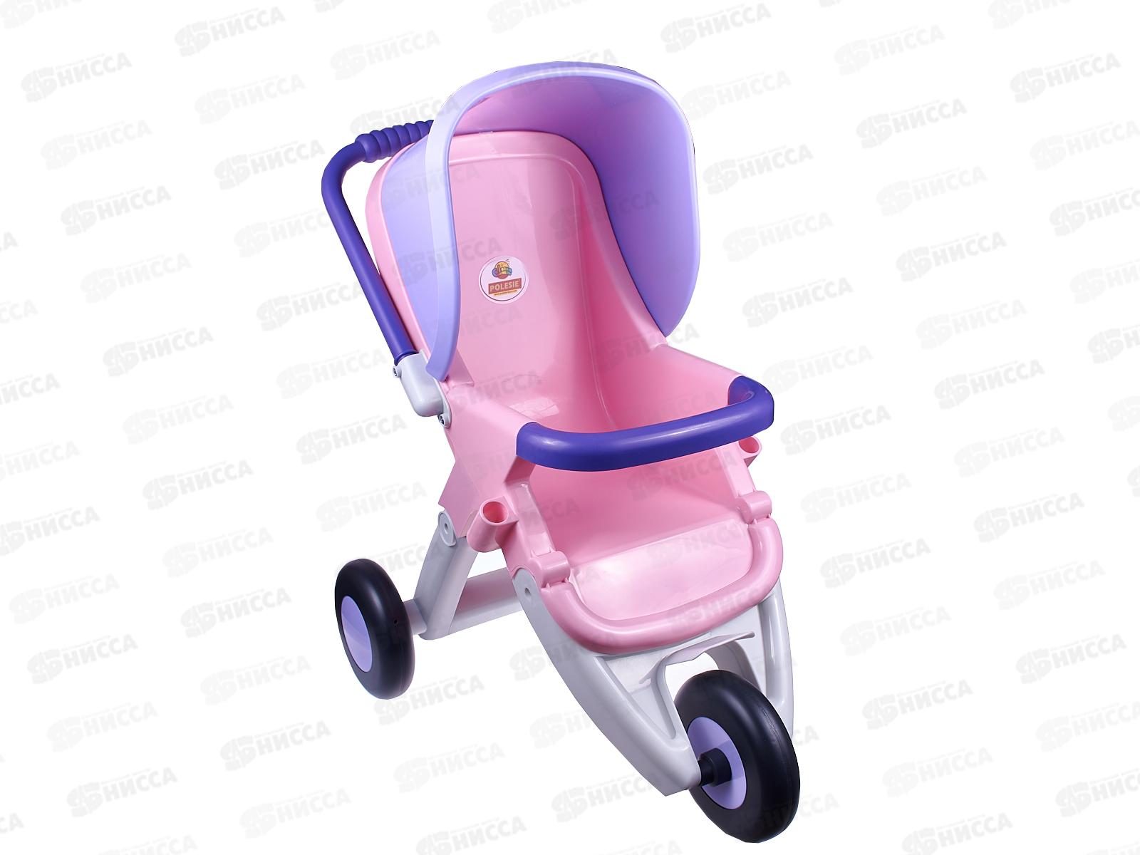 Коляска кукольная. прогулочная 3-х колёсная 48127 в пак. *3