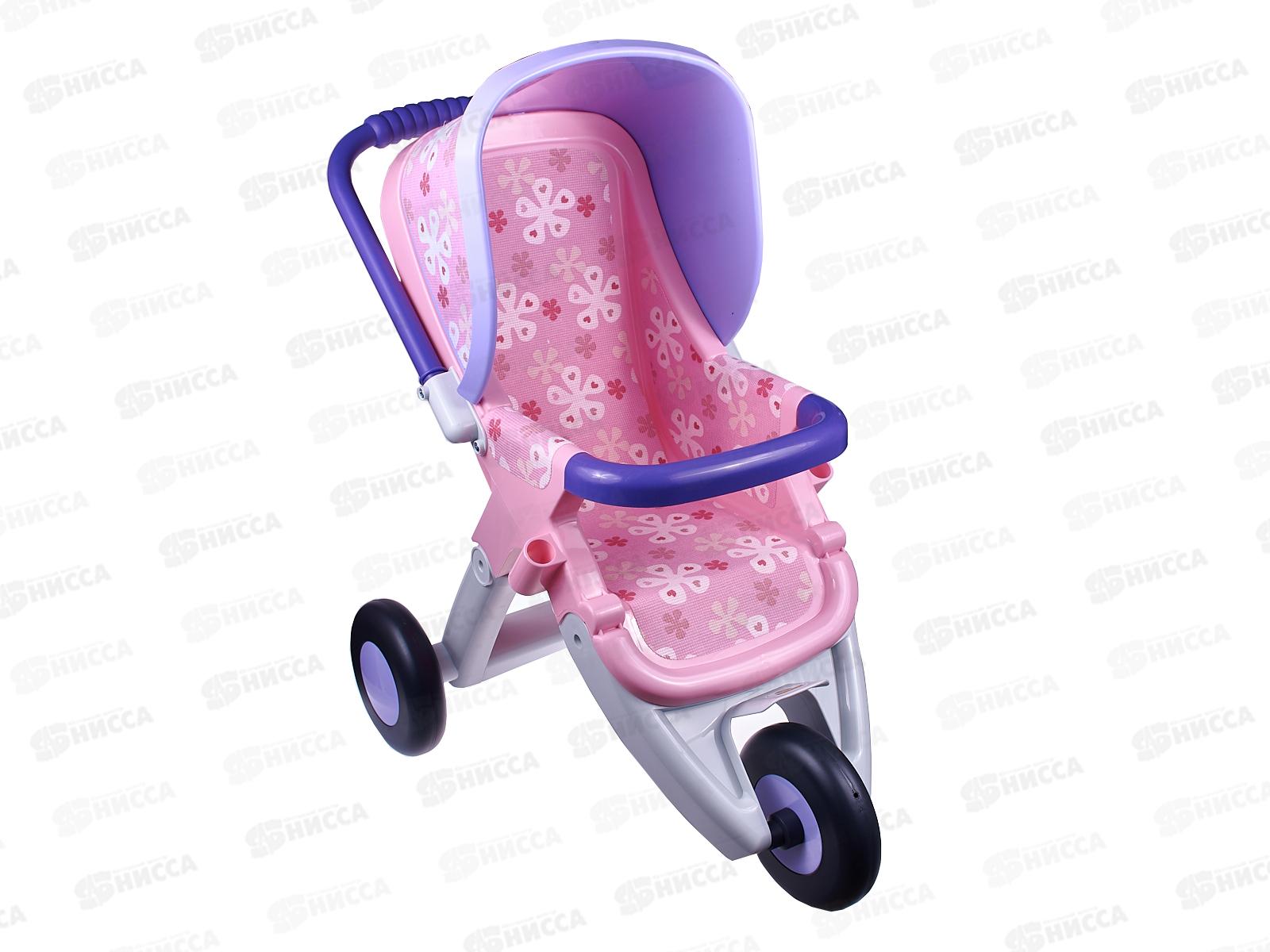 Коляска кукольная №2 прогулочная 3-х колёсная 48141 в пак. *1