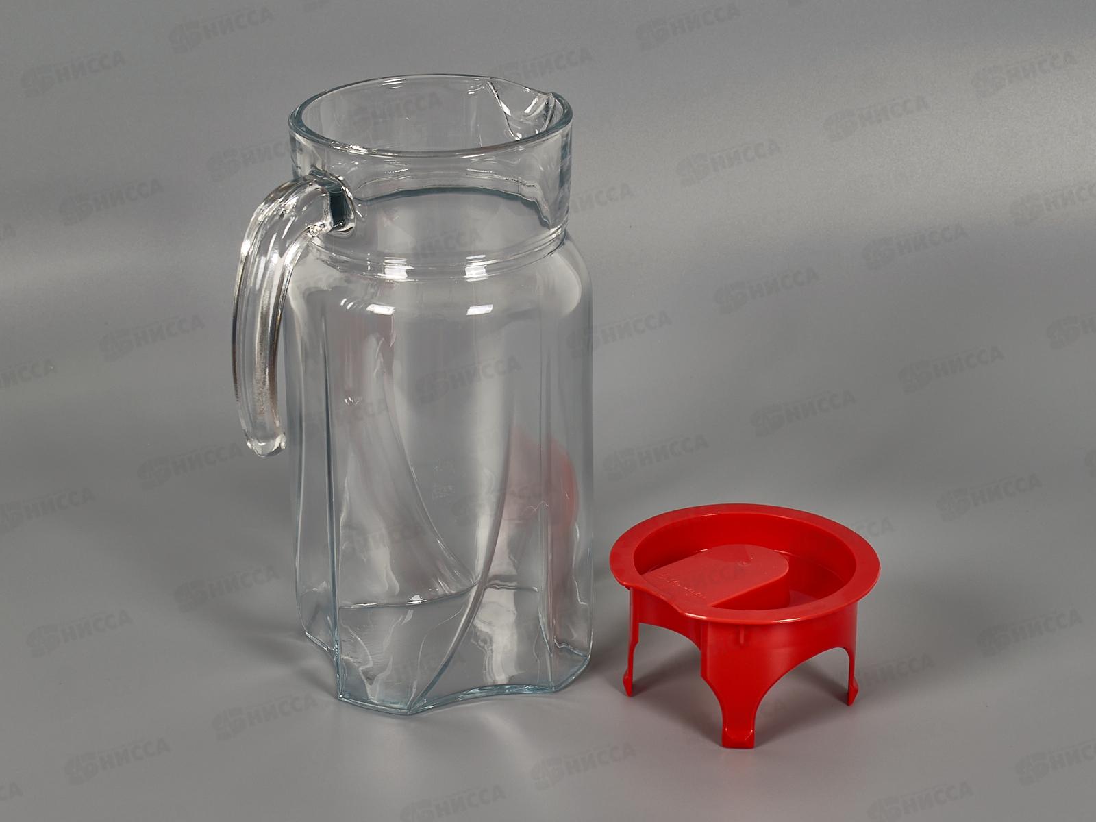 Кувшин 1,7л LUNA с красной крышкой 43544R  *6