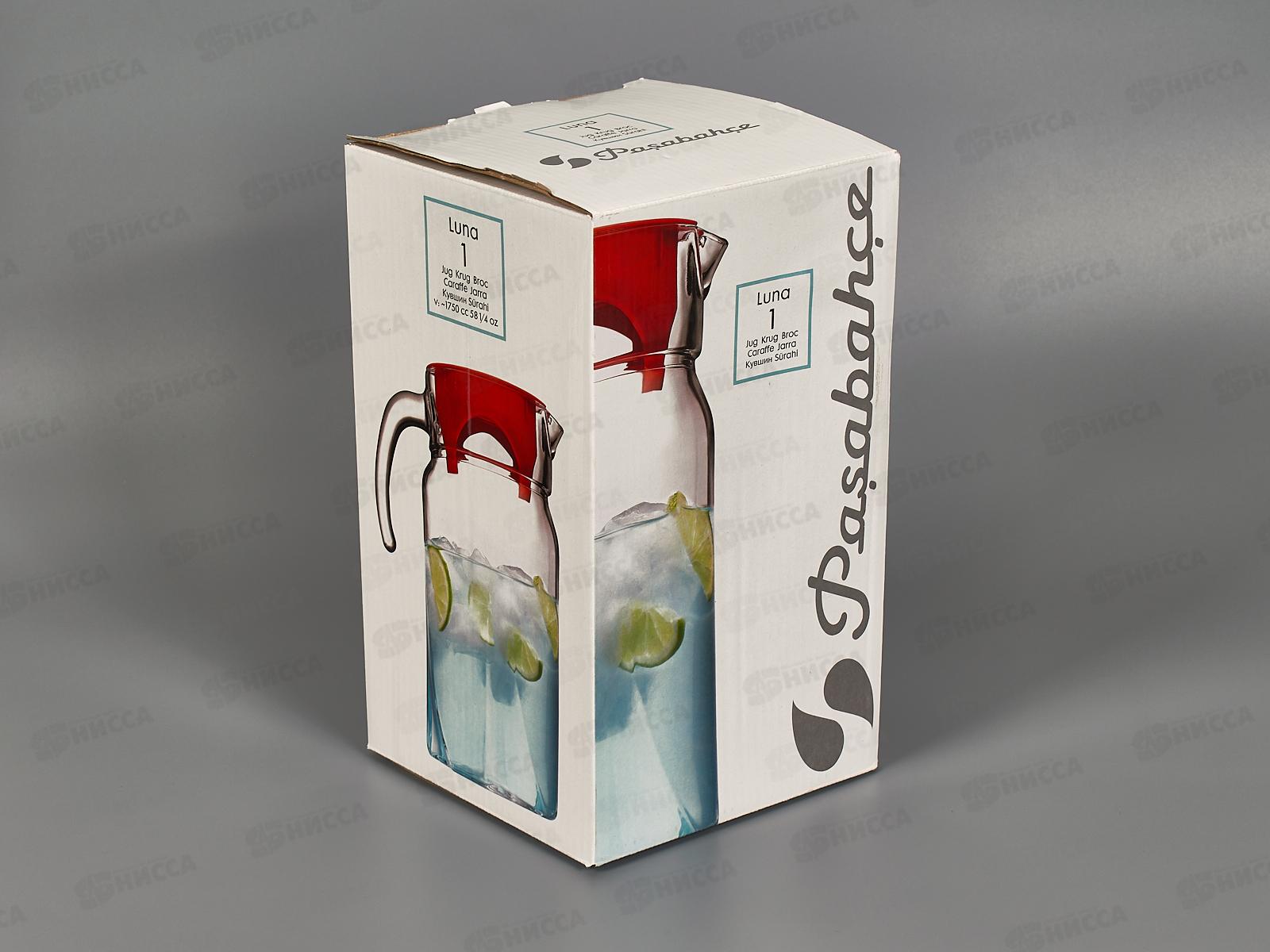 Кувшин 1,7л LUNA с красной крышкой 43544R  *6