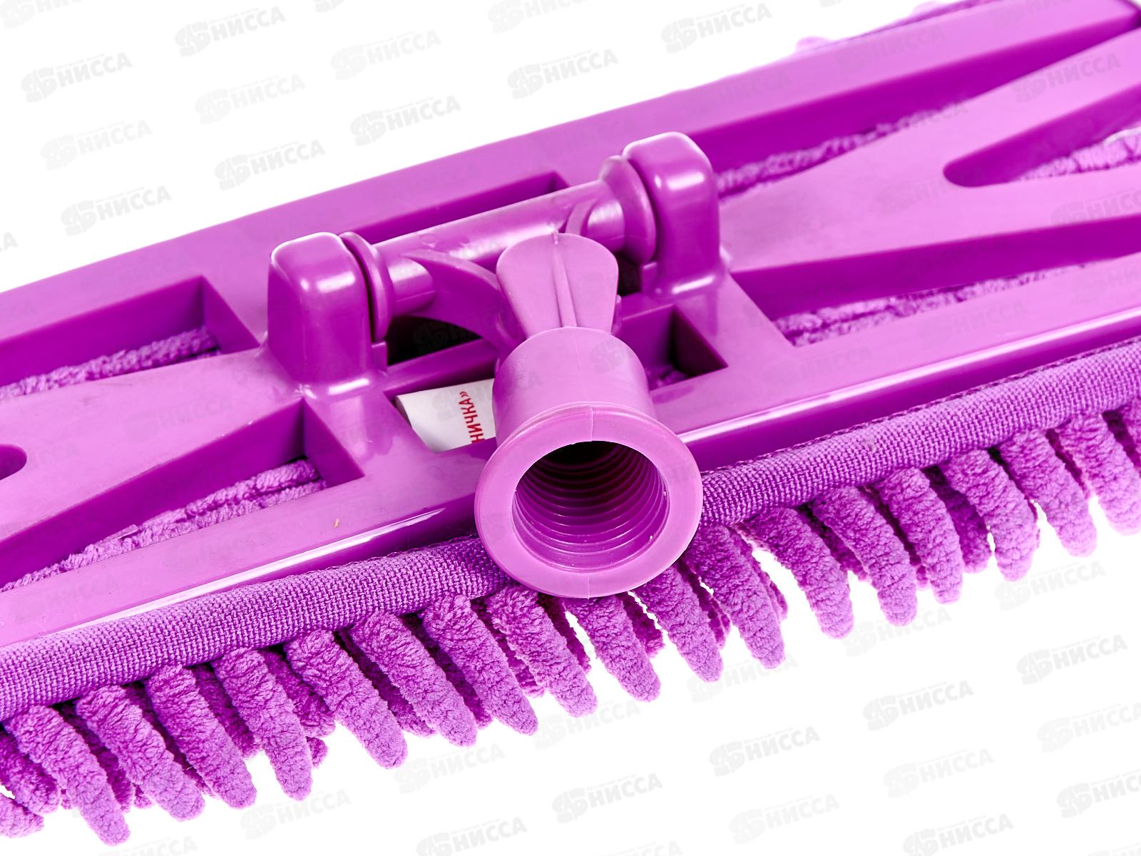 Швабра флеттер &quotУмничка&quot ЭКОНОМ микрофибра-лапша телескопическая ручка 120см