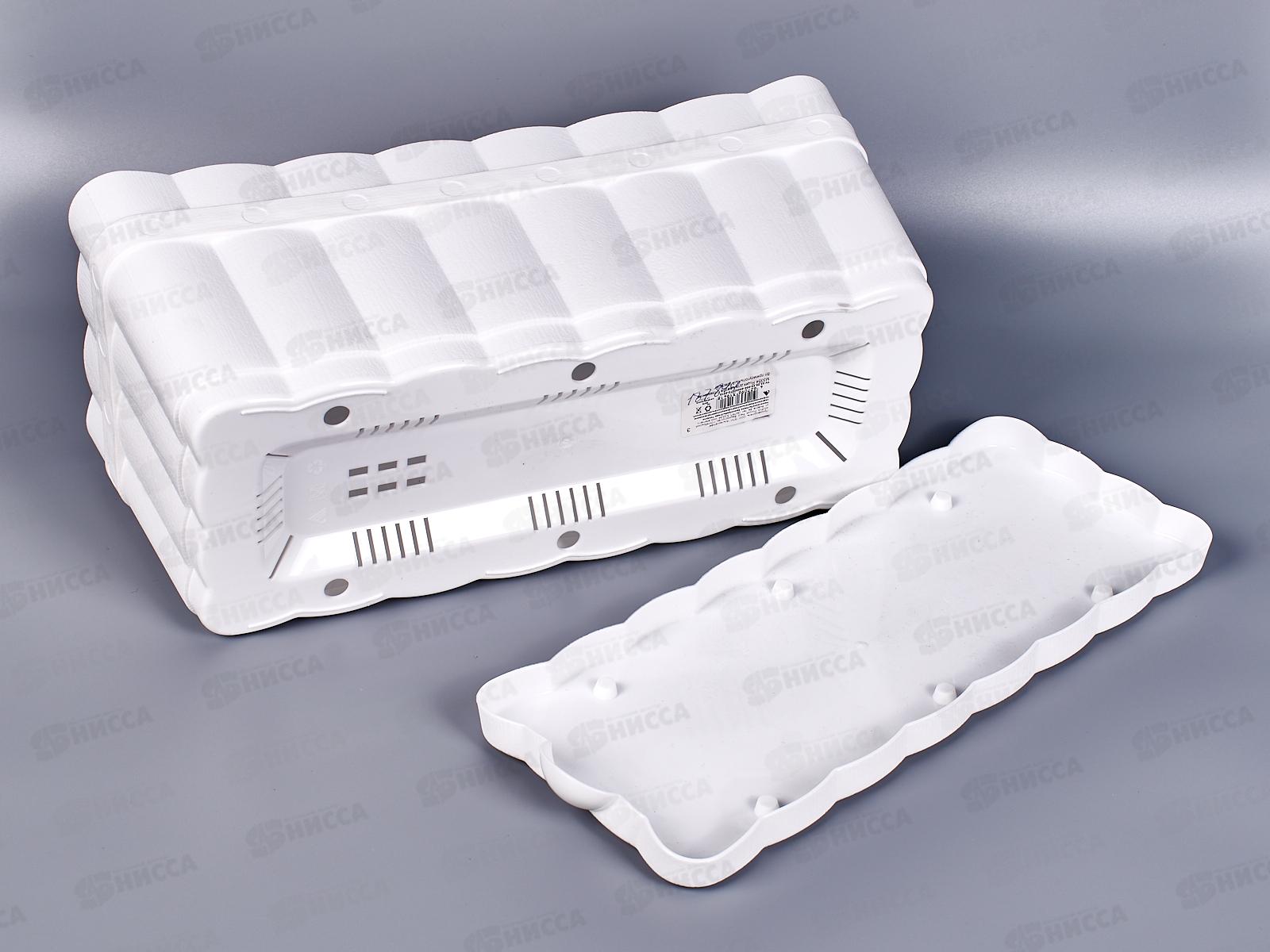 Ящик для цветов &quotИзюминка&quot 6л с поддоном  (прямоугольный) белый М3354 *24