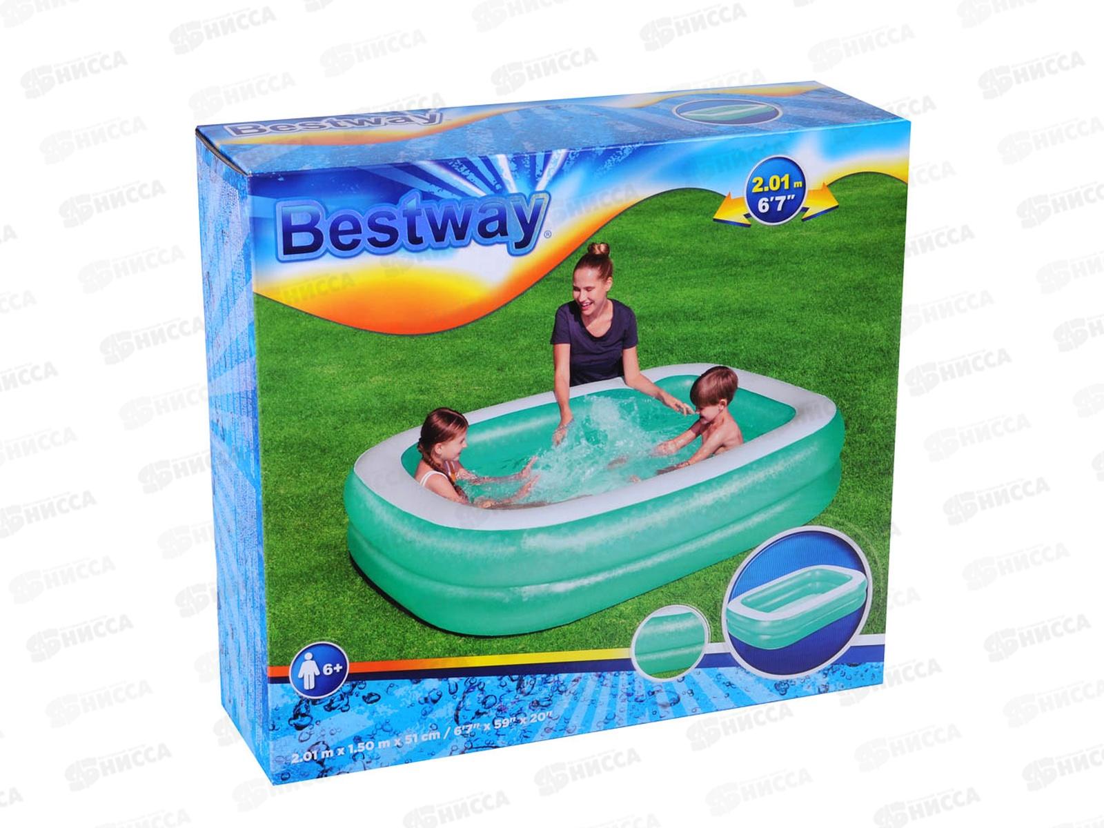 Бассейн 54005 (201*146*48) надувной семейный 450л BESTWAY *3