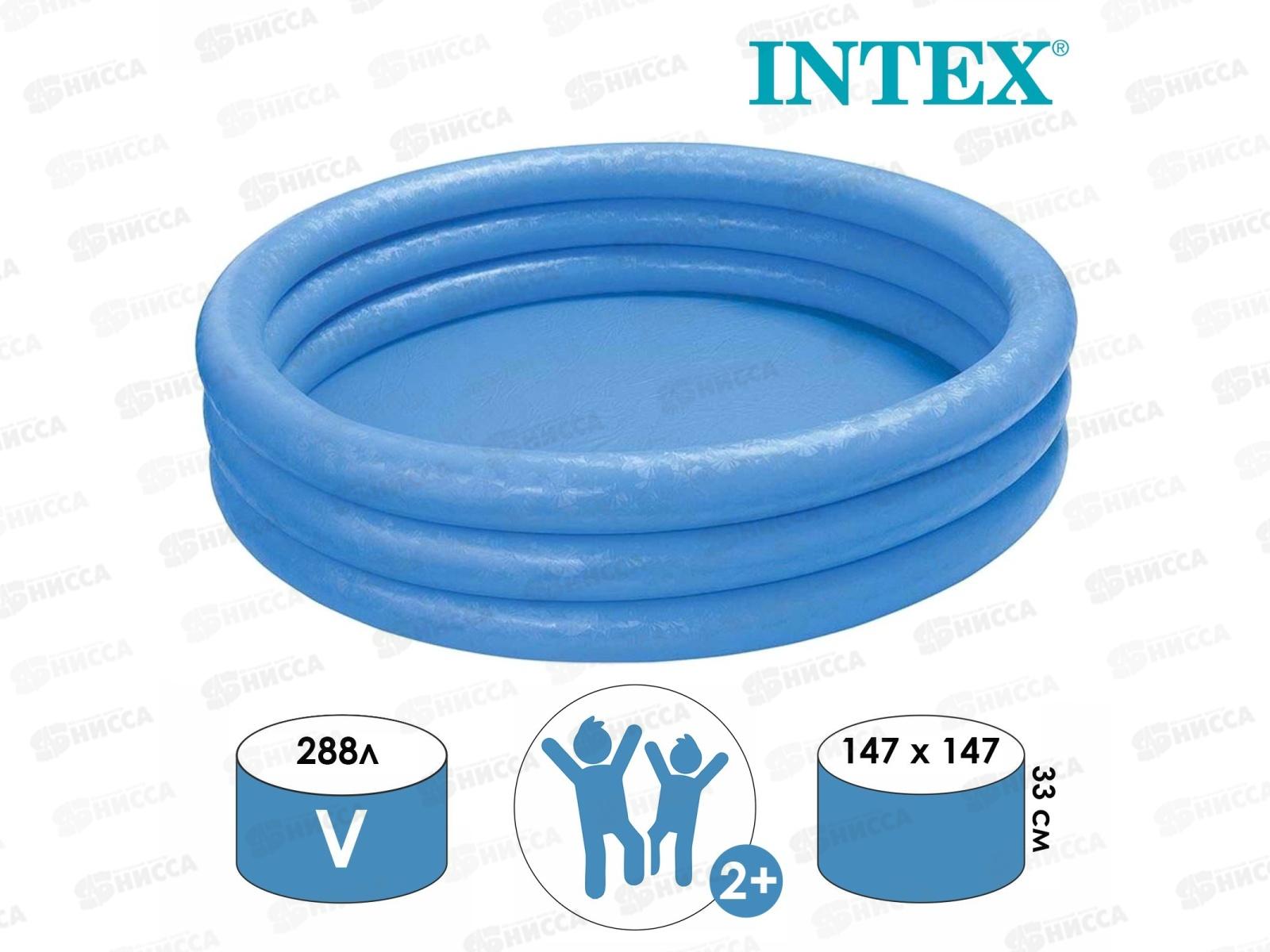 Бассейн 58426 (147*33) надувной Кристалл, голубой  INTEX  *6
