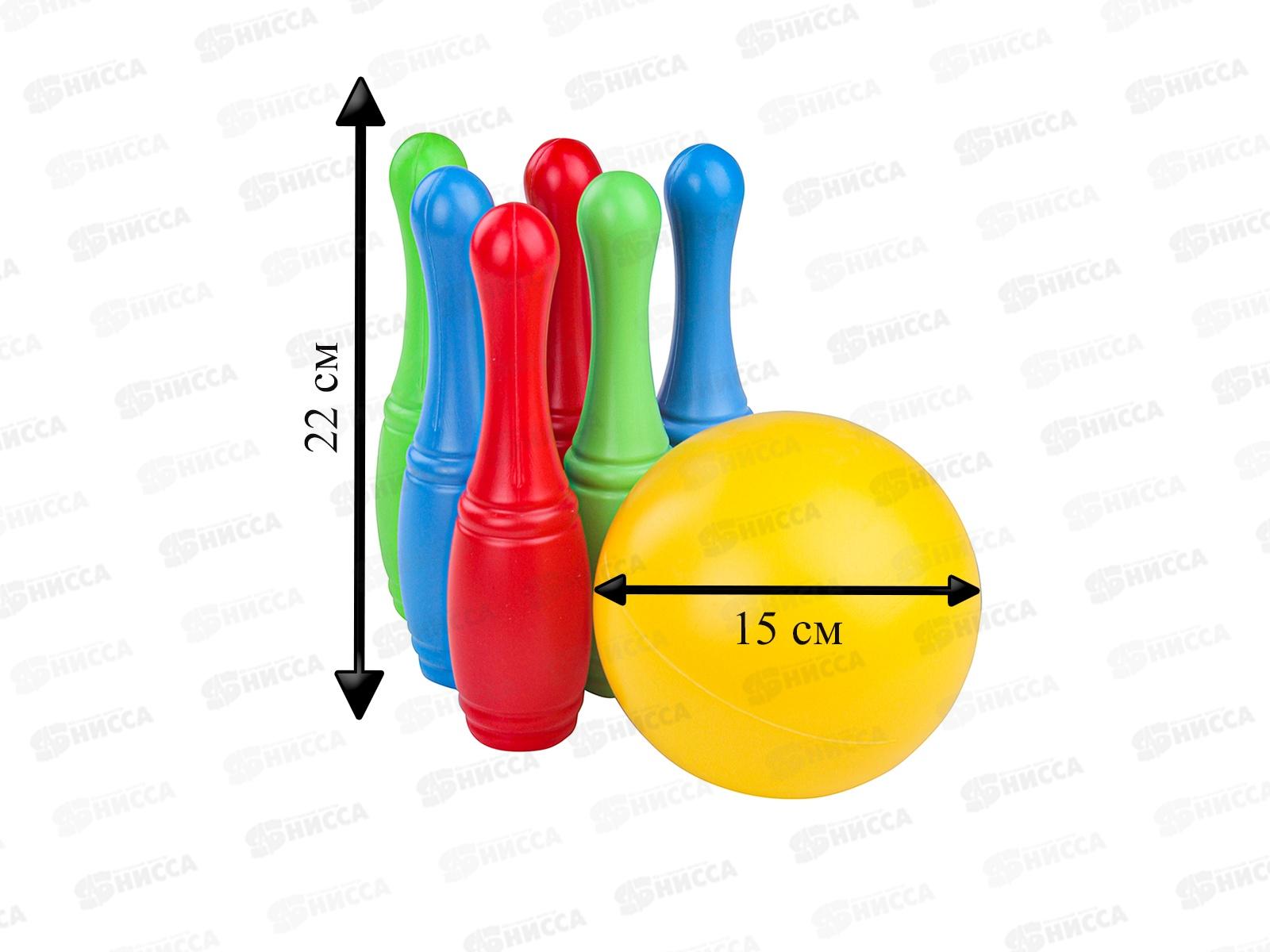 Кегли 6 штук + 1 большой мяч (сетка) И-1628 *14