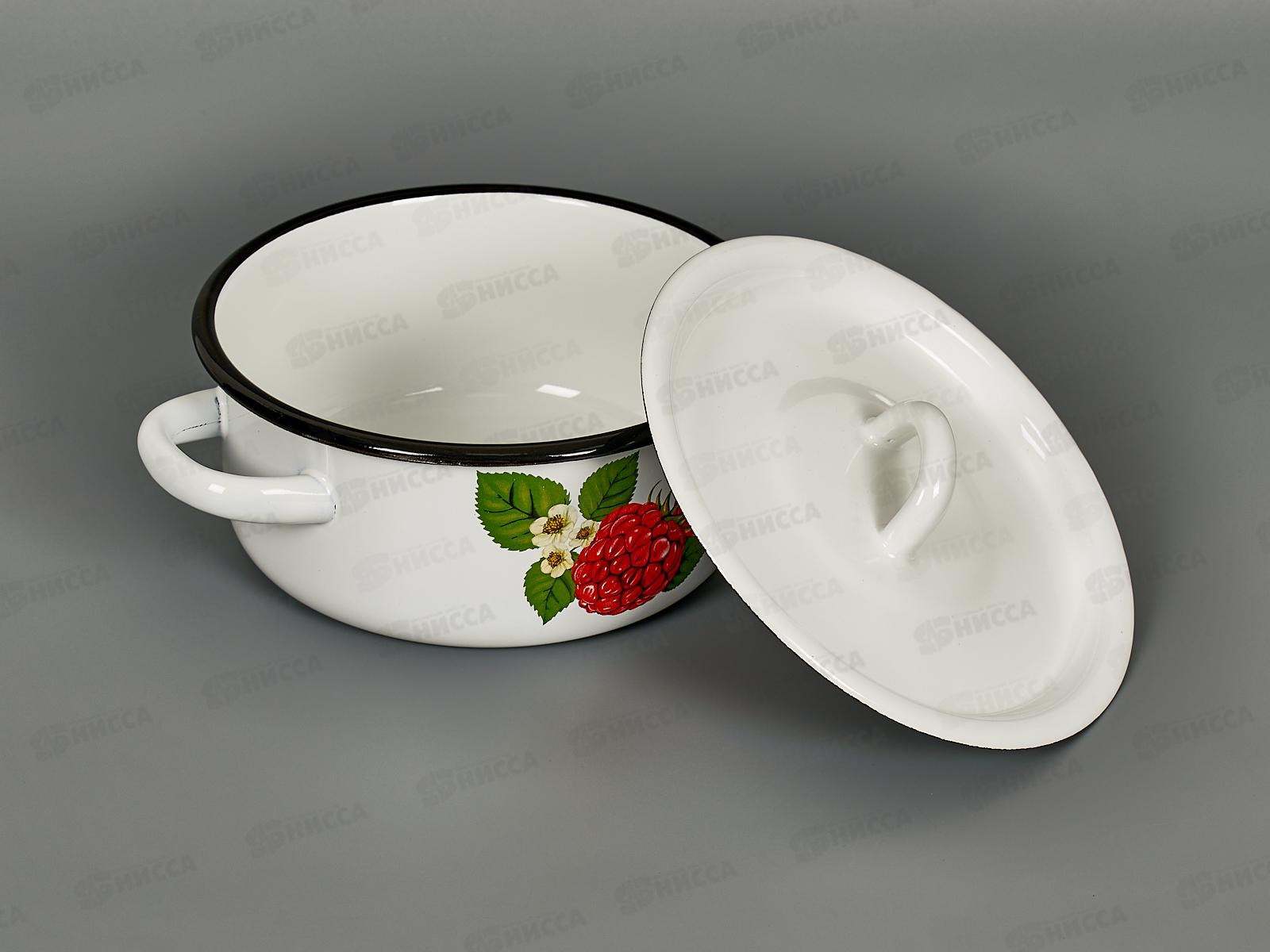 Кастрюля 1,5л Белая с рисунком 01-1608/4