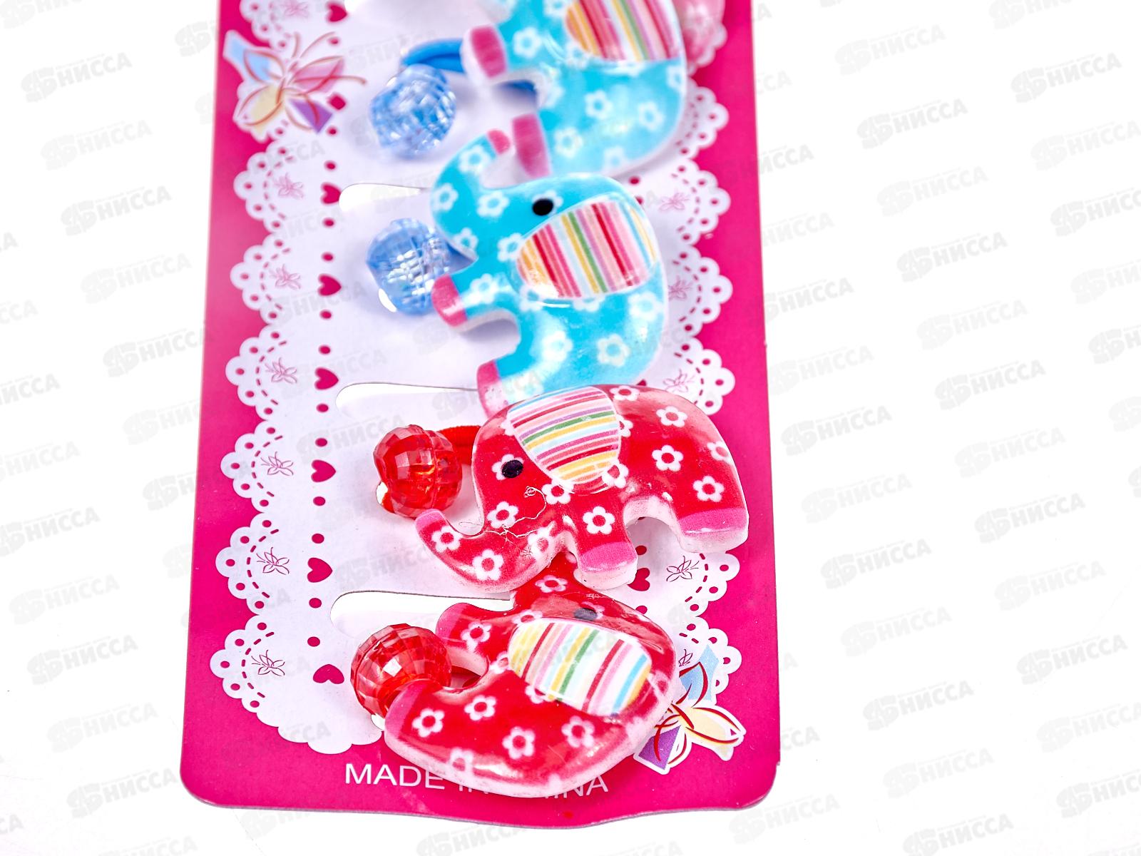 Резинка  для волос ГП660 &quotНарядный слоник&quot цвет микс *1/12