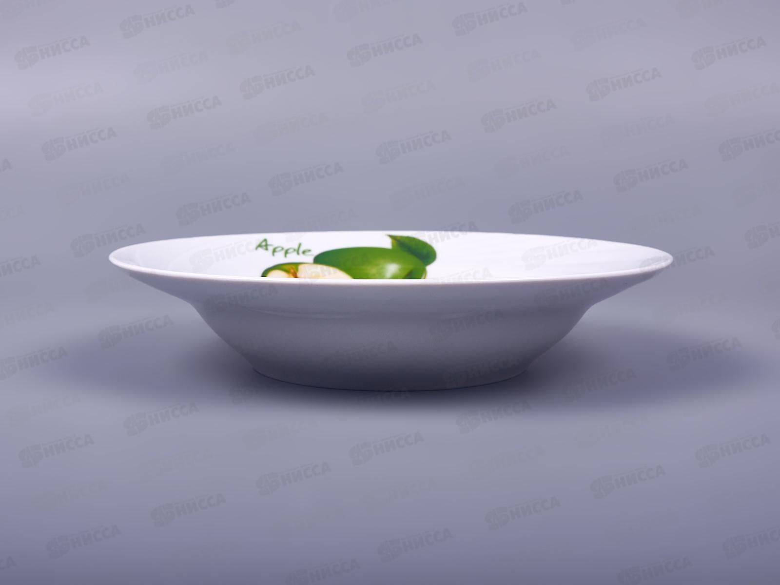 Тарелка глубокая 200мм фарфор Голубка Зеленое яблоко 7С1085 *20
