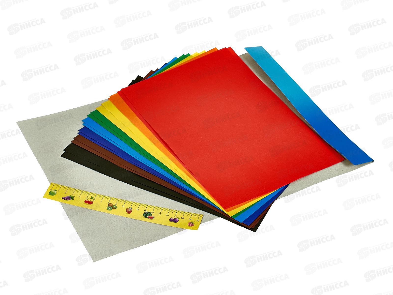 Цветная бумага двусторонняя  8 листов 16 цветов А4 ЛХ Белочка, ЦБ-0243 *30