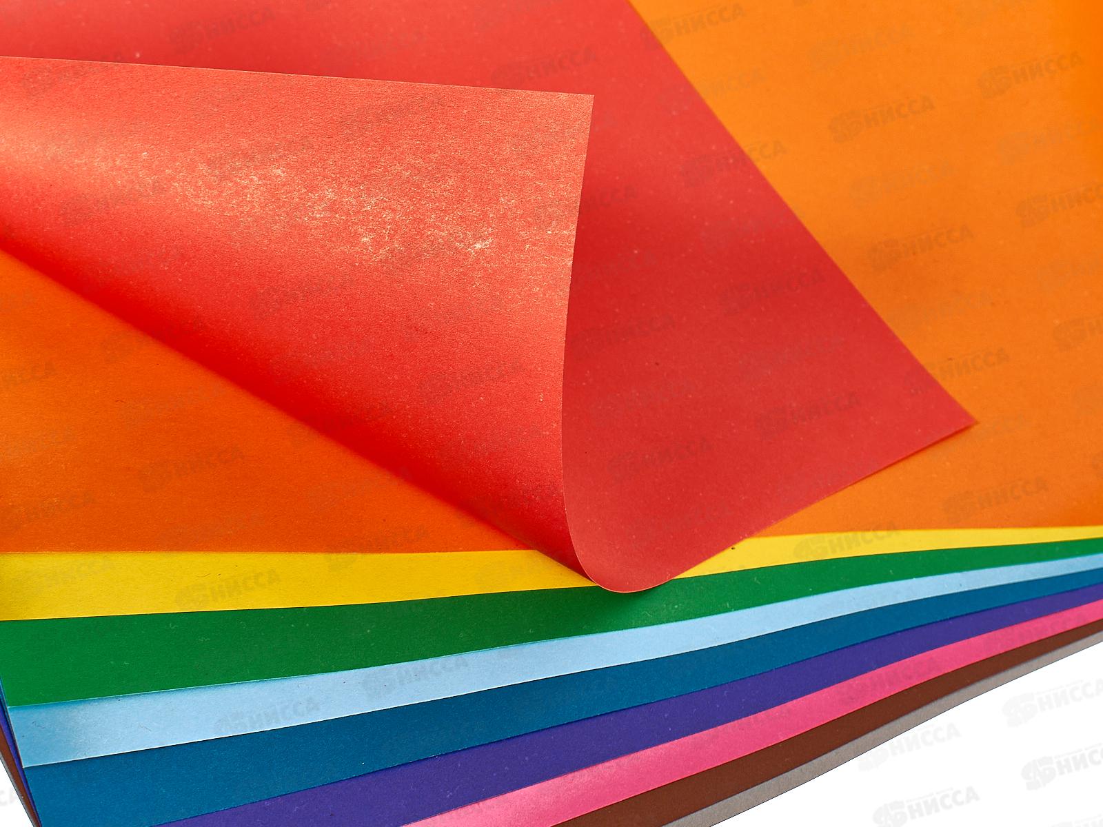 Цветная бумага двустороння 10 листов 10 цветов А4 ЛХ Гусеница, ЦБ-0229 *40