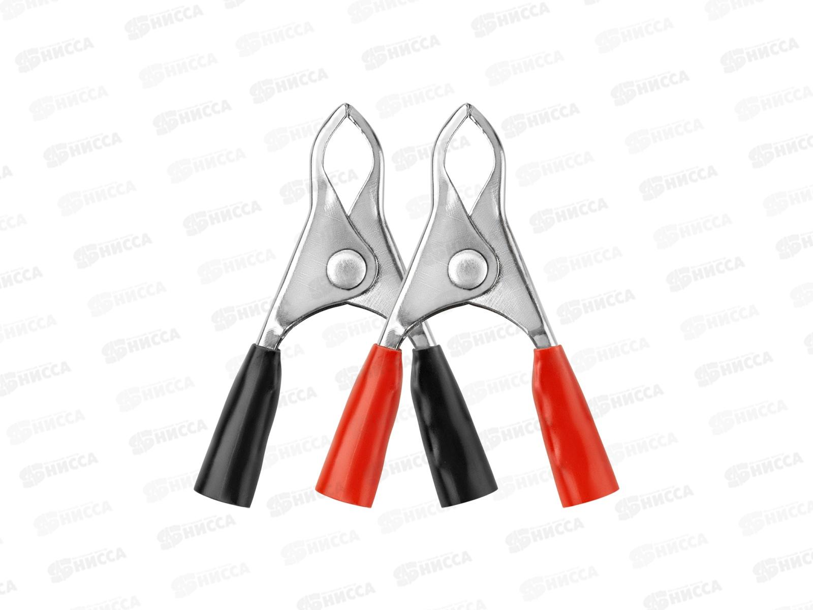 Зажим крокодил TDM ЗК 10А 50мм красный/черный (1+1шт), 0021 *10/900