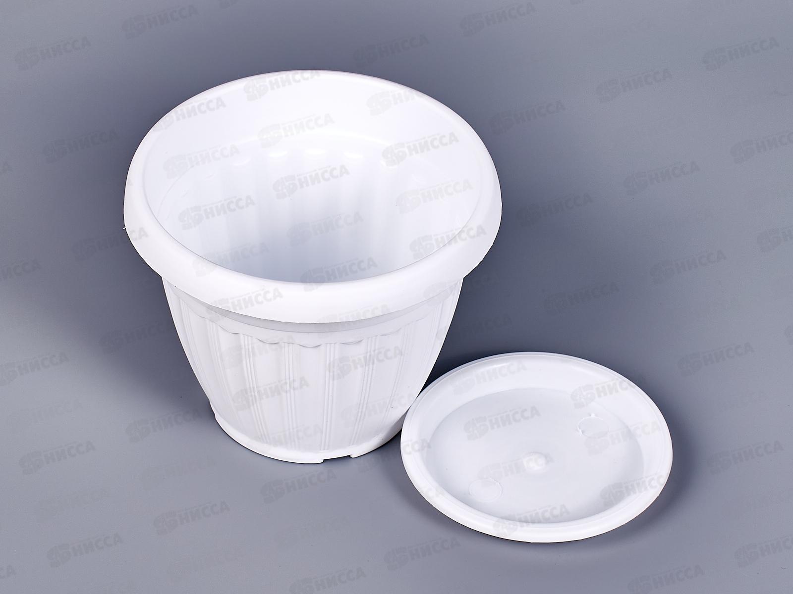 Кашпо Баргузин 0,5л белое Ангарск *20