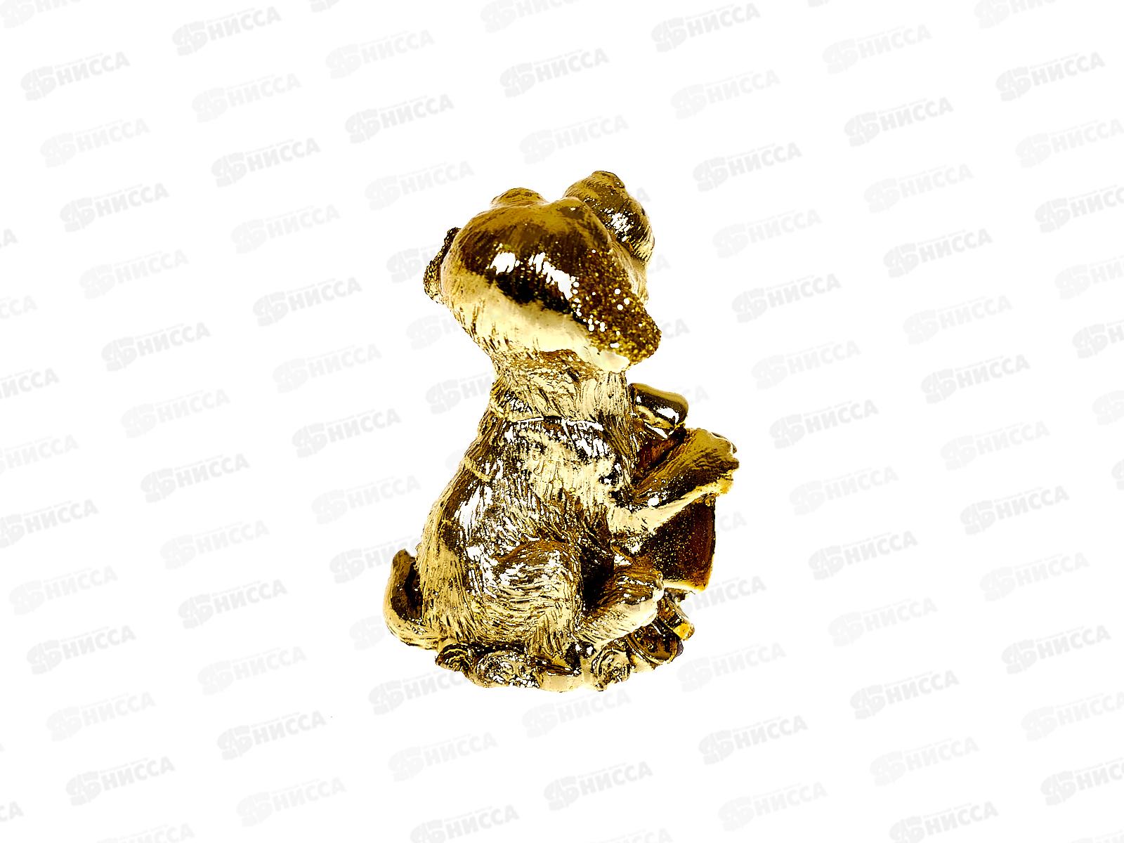 Фигурка Собака 5*3см 2 дизайна золото полистоун 398-206 г