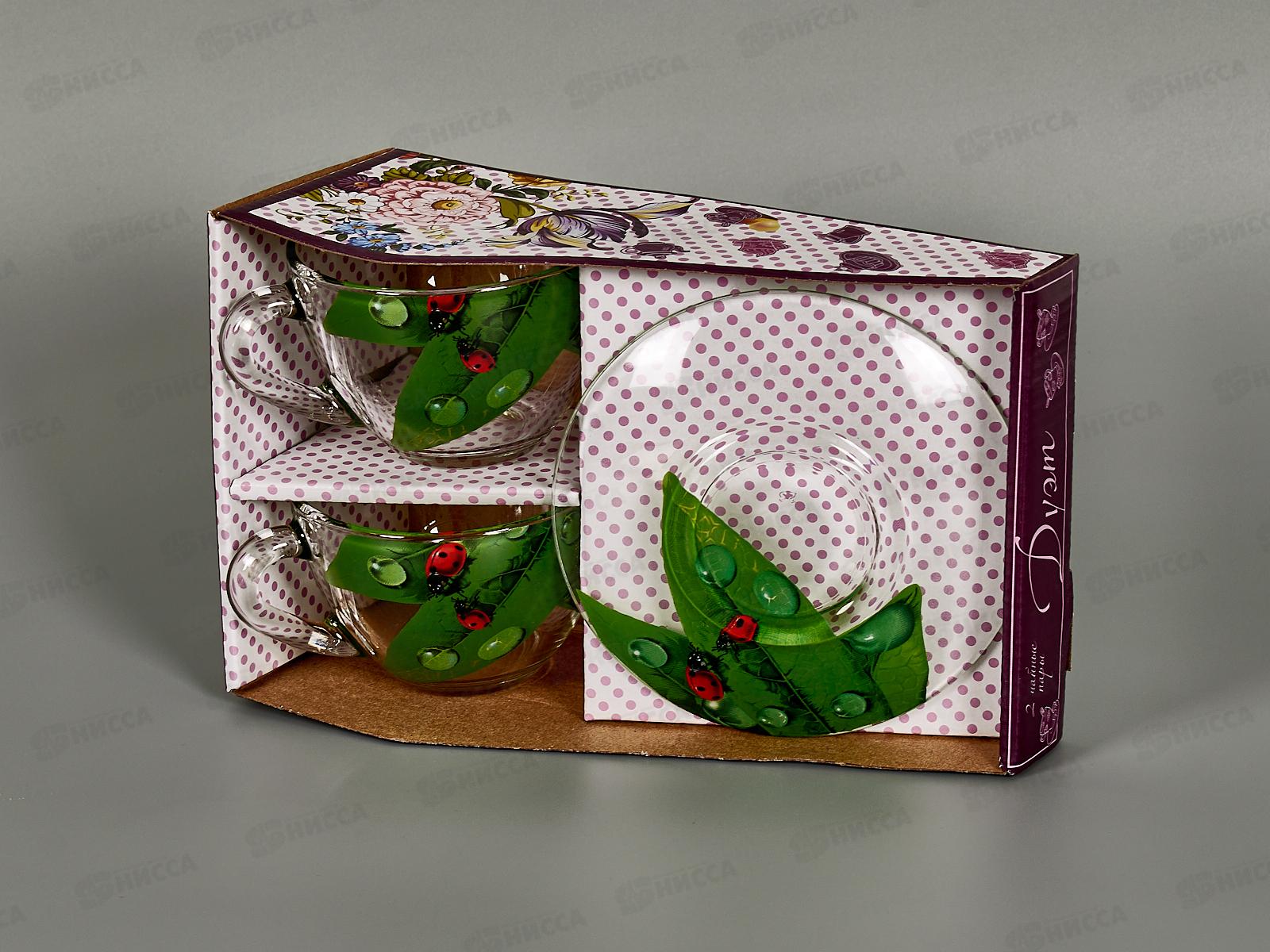 Набор подарочный 4 предмета 2222-Д Дуэт Зеленый лист *6