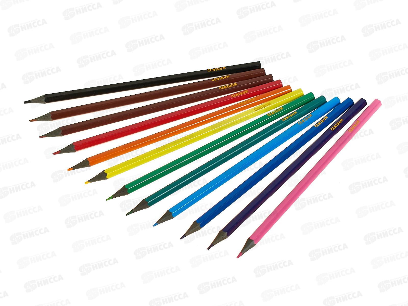 Карандаши 12 цветов CENTRUM длина 177 пластиковые 86152 *12/144