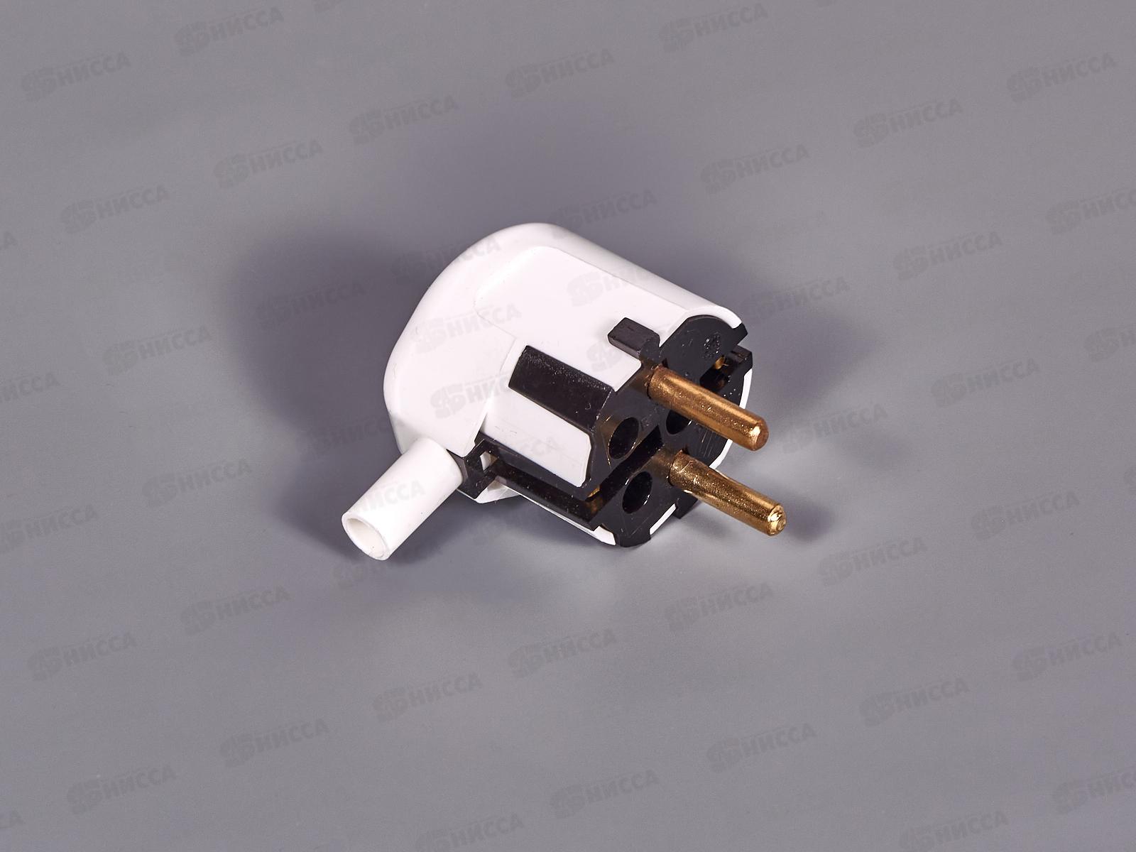 Вилка В16-002 угловая с заземляющим контактом с хвостом (Горс) 7з   *350  ш