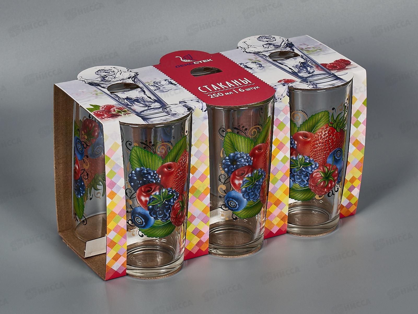 Набор стаканов 6шт 146-Д для сока Ягодный фреш *4