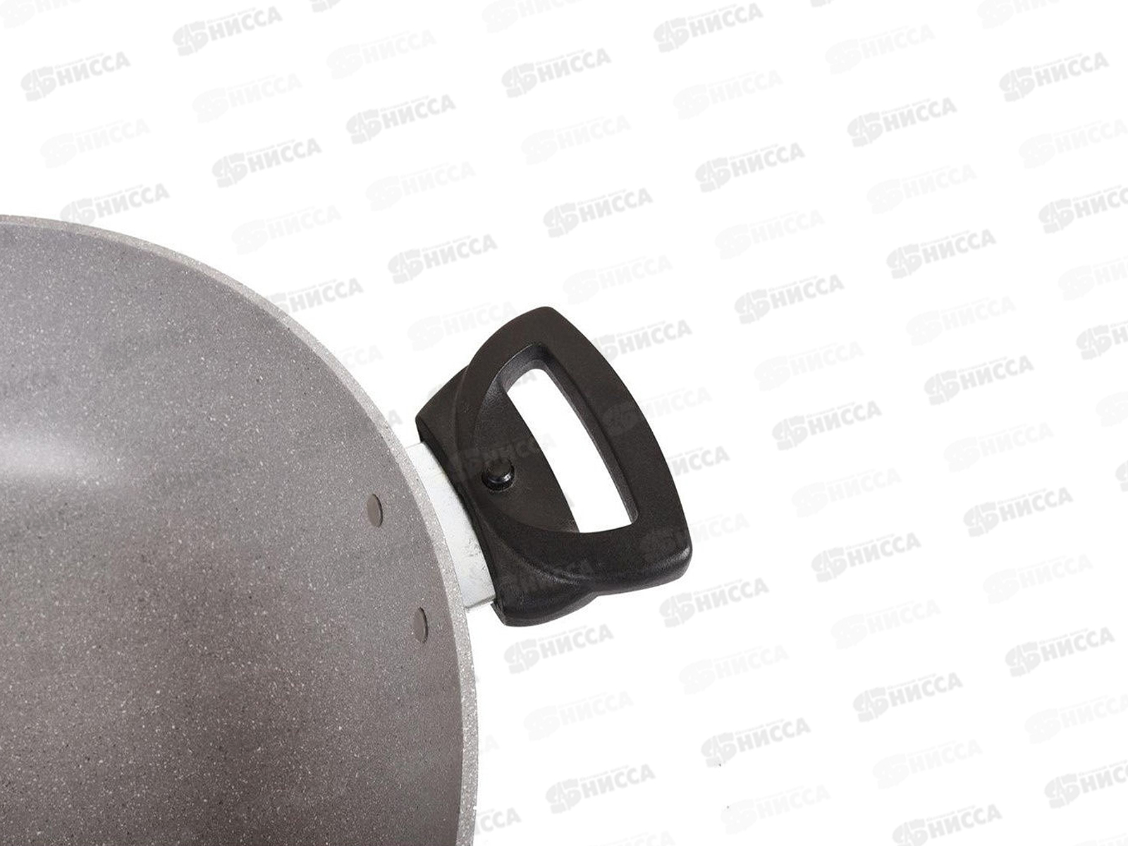 Сотейник 300/85мм антипригарное покрытие, стеклянная крышка, съемные ручки, цвет светлый мрамор  смс308а   *3