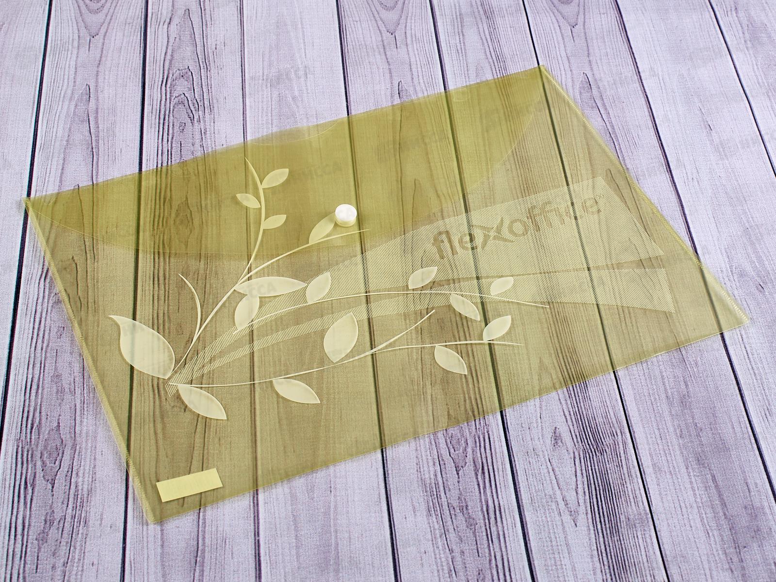 Папка с кнопкой FLEXoffice А4 желтая, 0.12мм, FO-CBF02 *12