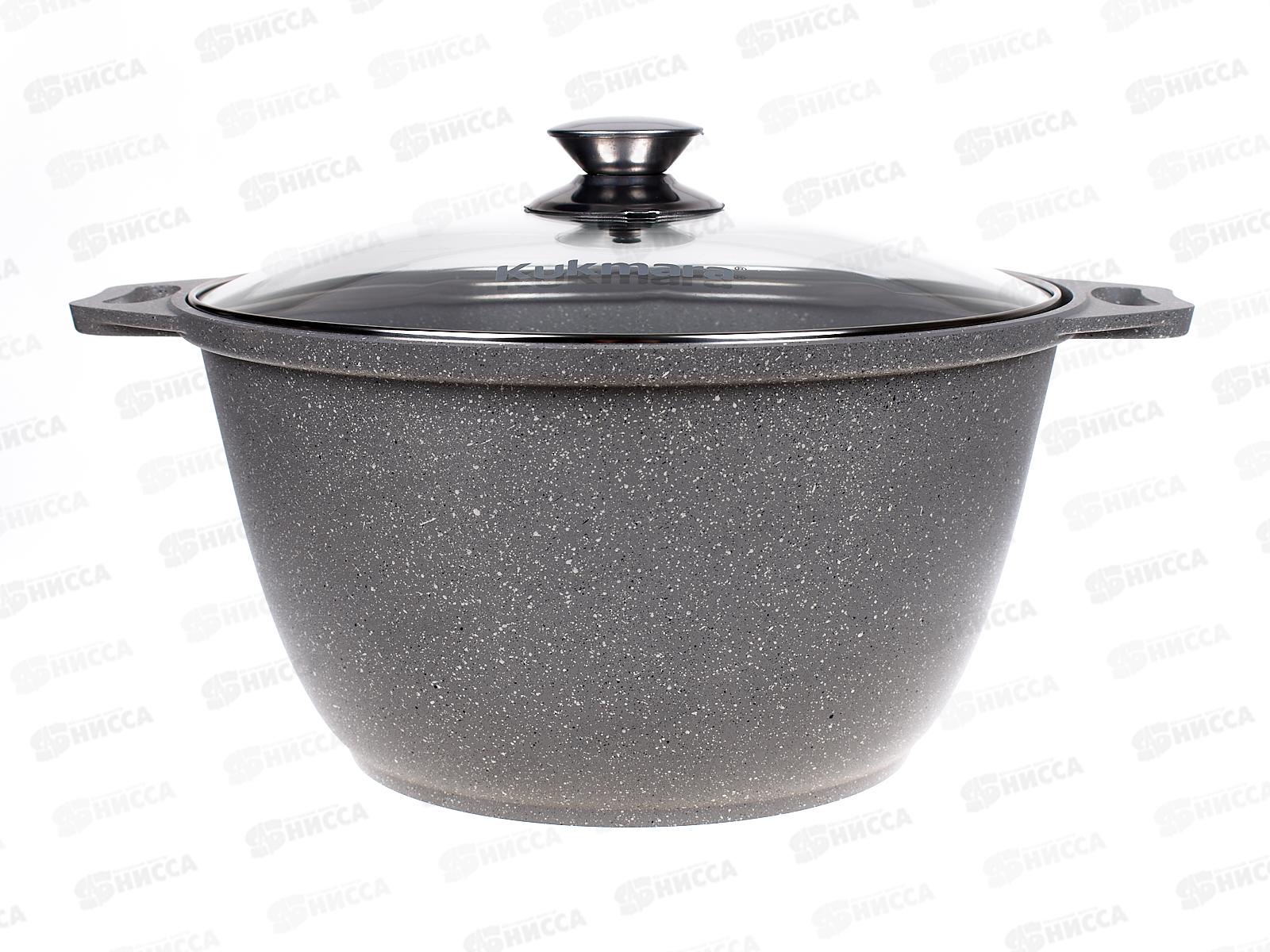 Кастрюля 4,0л со стеклянной крышкой антипригарное покрытие кмс42а  *3