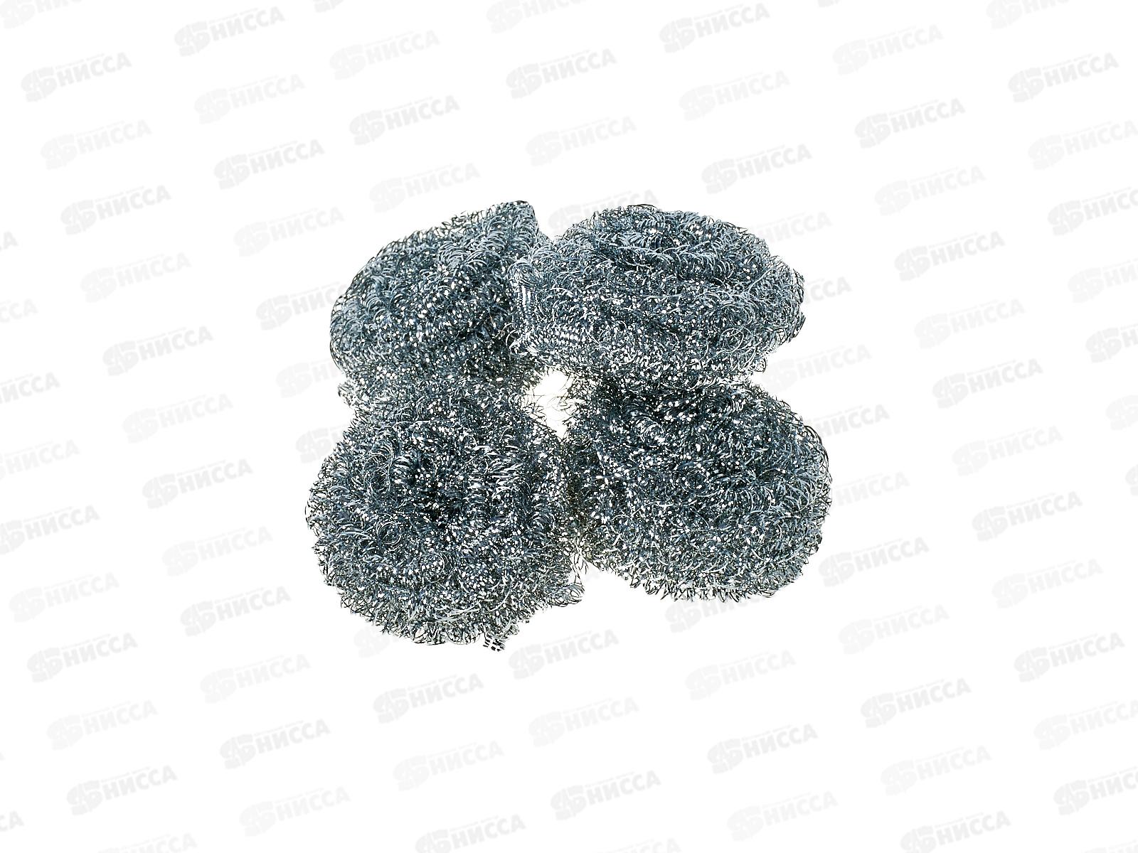 Губка для посуды металлическая 4шт Vetta спиральная 15г 441-111 *12/300 г