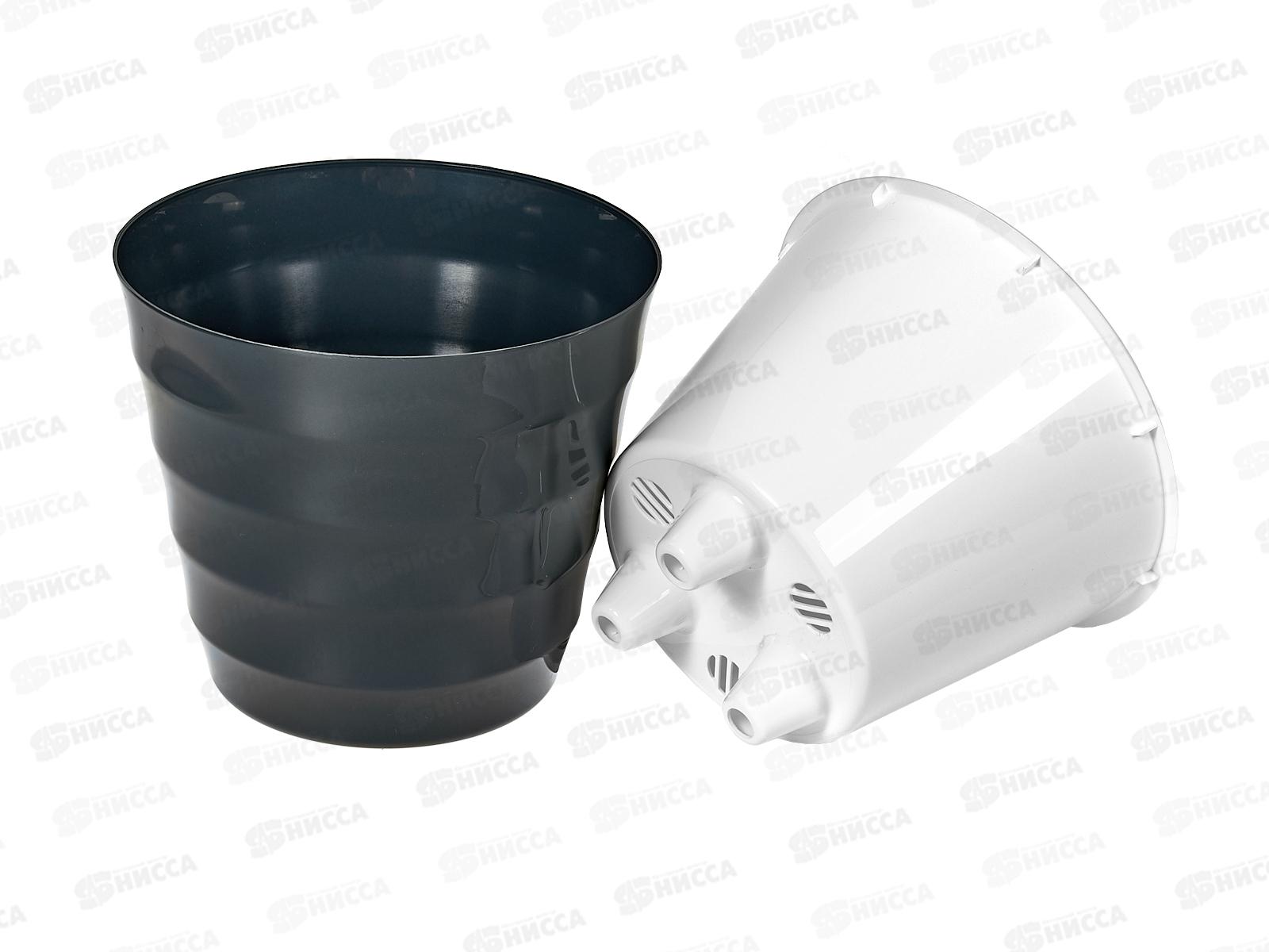 Горшок для цветов Лаура 1,4л  Антрацит-белый  *18