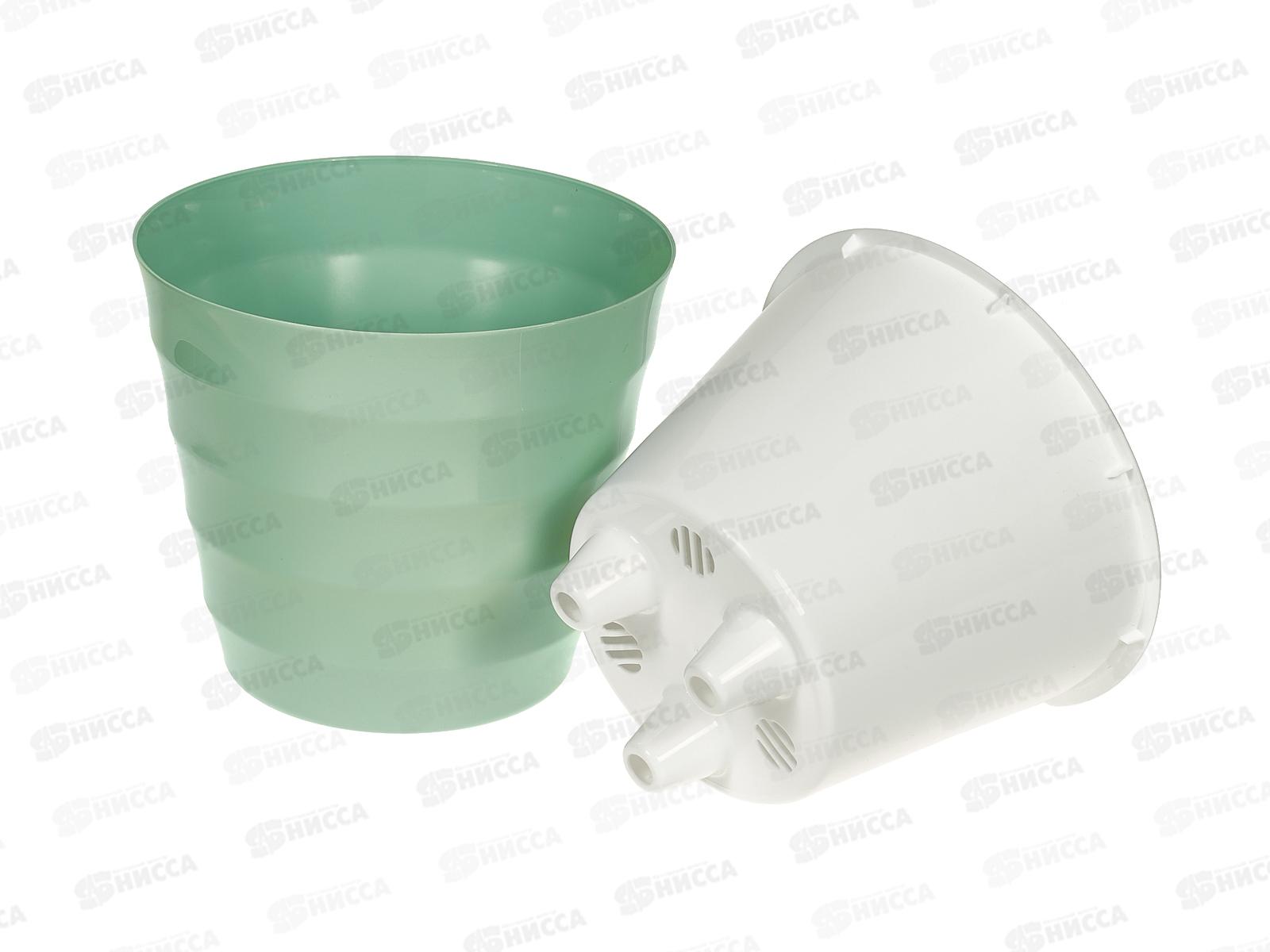 Горшок для цветов Лаура 1,4л  Мята-белый  *18