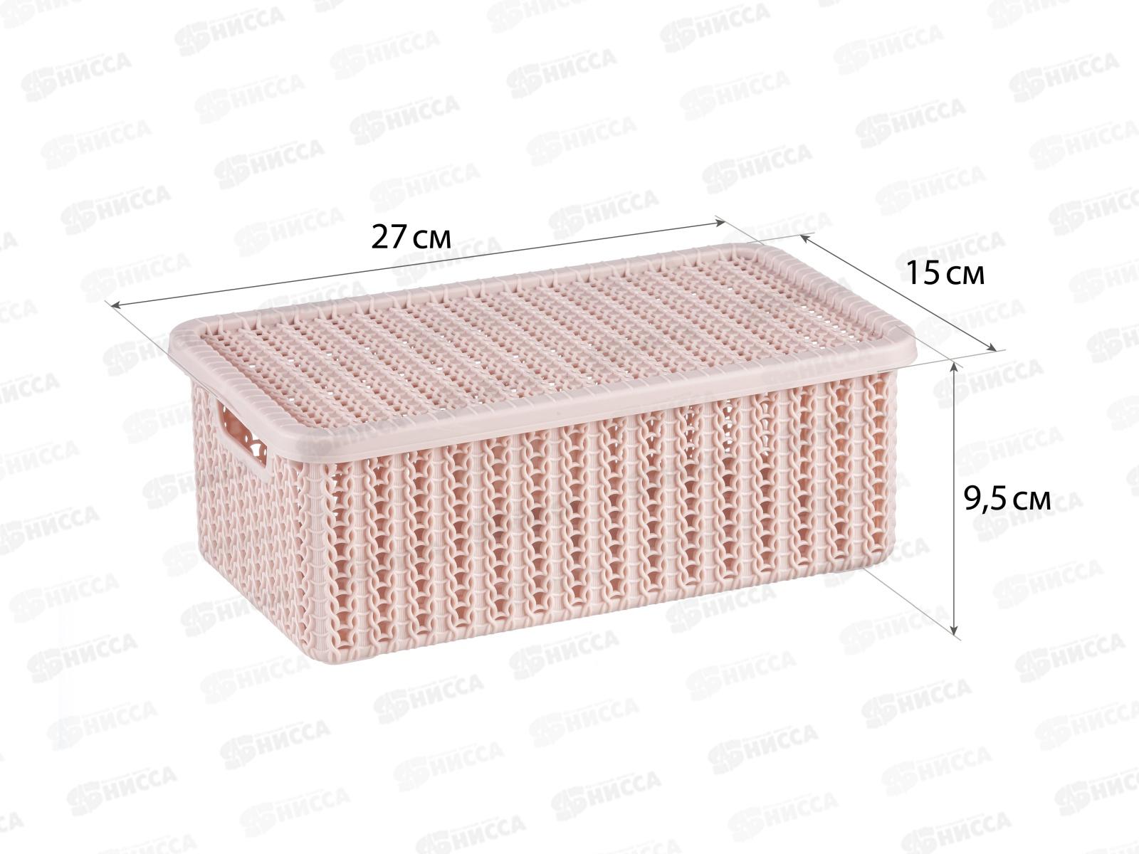 Коробка 3л ВЯЗАНИЕ с крышкой чайная роза М2369 *12