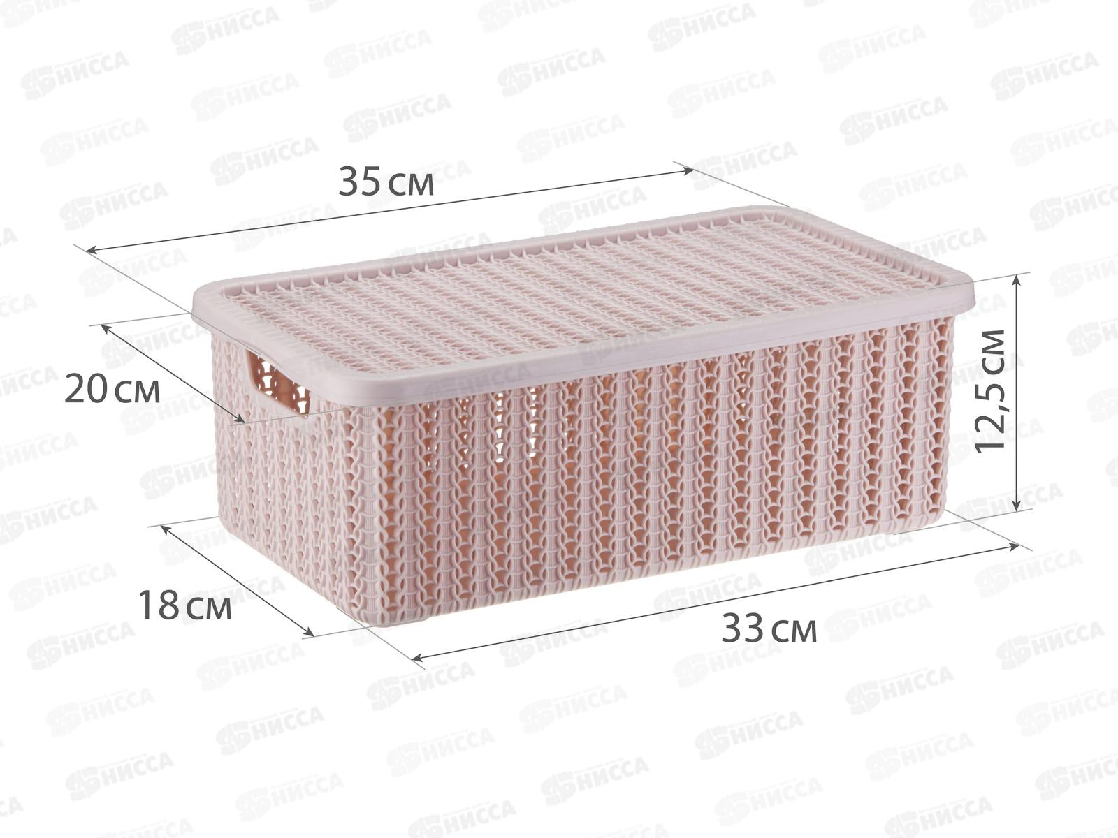 Коробка 6л ВЯЗАНИЕ с крышкой чайная роза М2370 *6