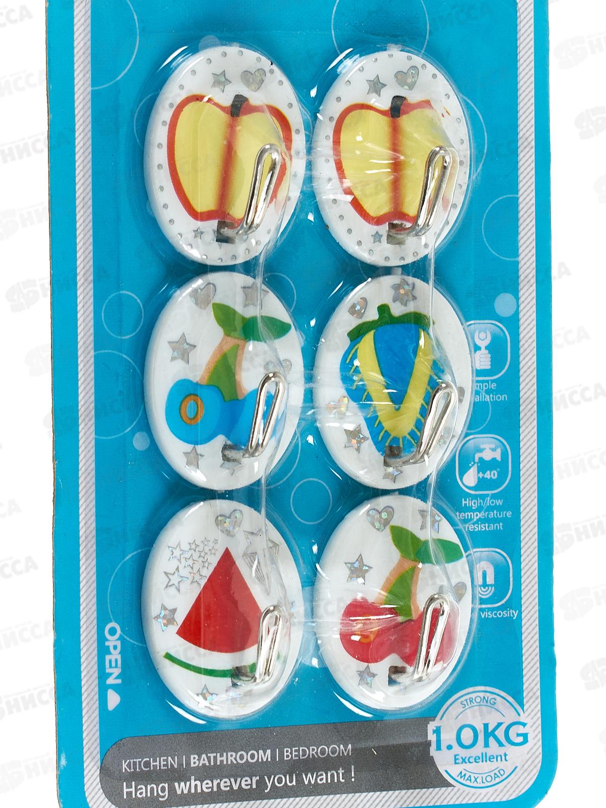 Крючки для полотенец 1246 6шт на липе (048175)  Ж