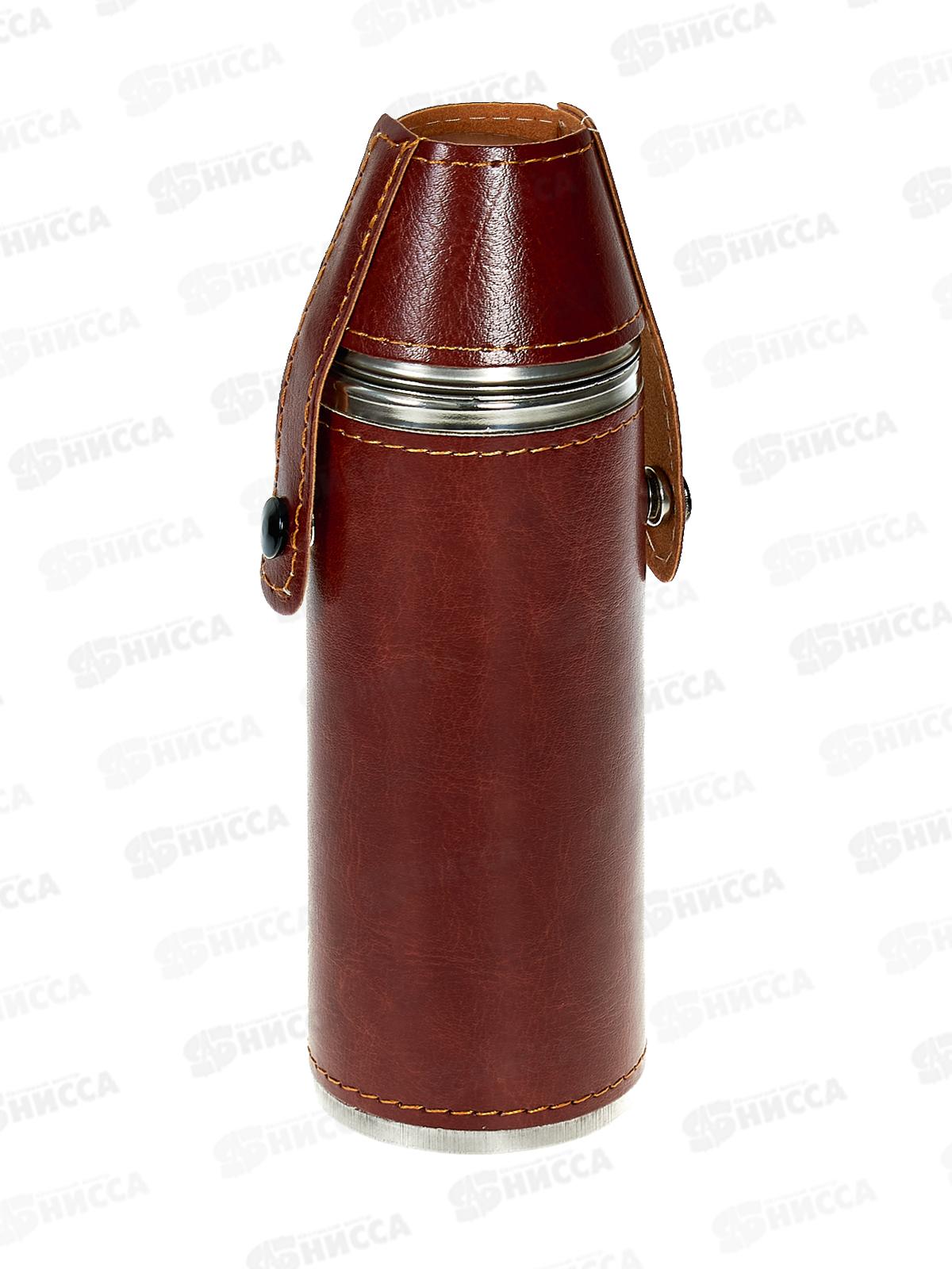Фляжка 9oz 270мл +2стопки нерж+кожзам (048348)  Ж