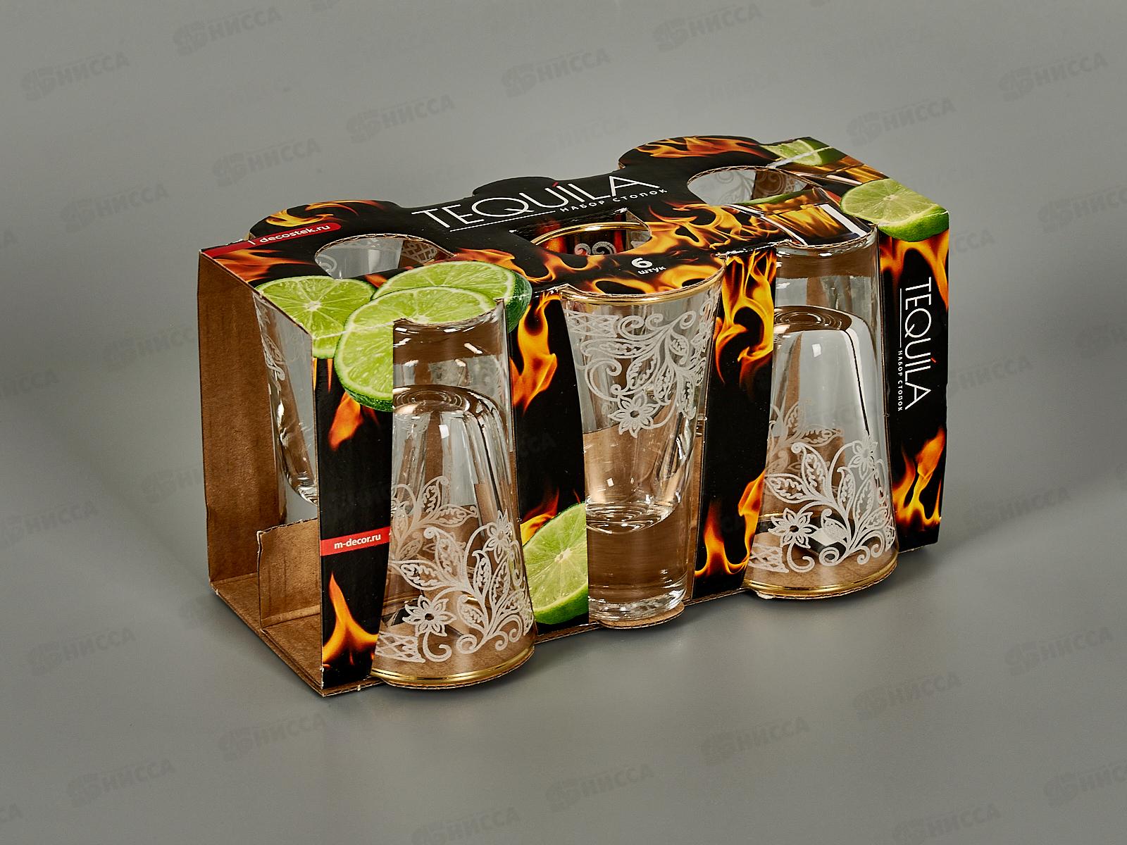 Набор стопок 60мл 6шт 1088-ГЗ Акация гравировка отвод золотом *8