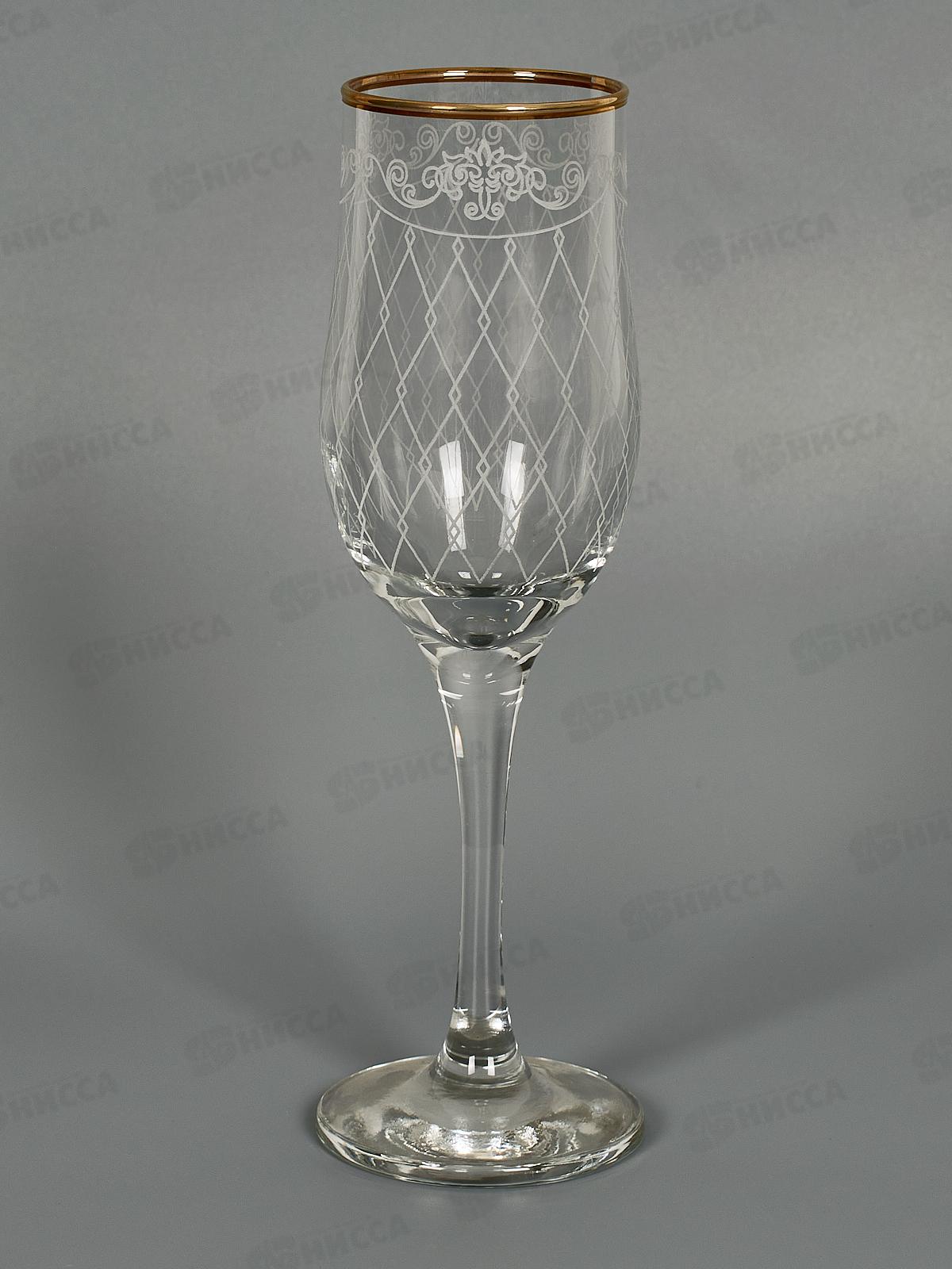 Набор бокалов 6шт 200мл 1712-ГЗ2 Винтаж гравированный, отводка золотом*3