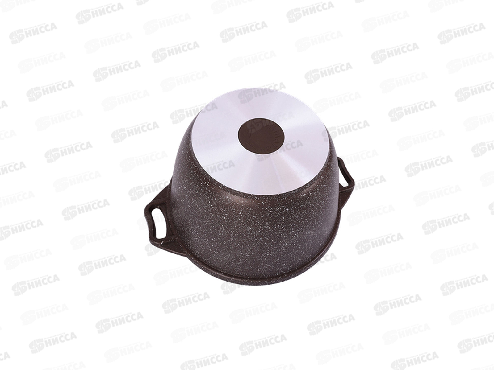 Кастрюля 4,0л со стеклянной крышкой антипригарное покрытие кмк42а(кофейный мрамор)  *3