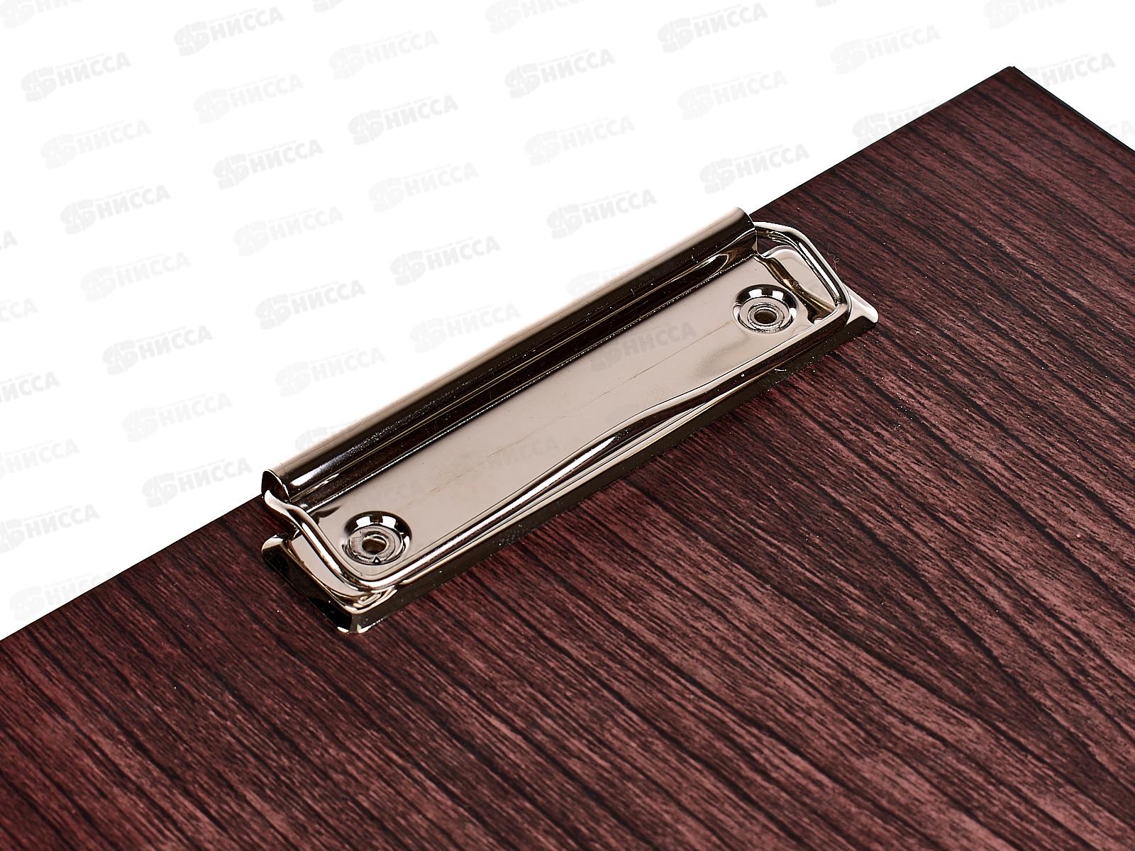 Планшет А4 СБ с зажимом темное дерево с разводами, 109 *28