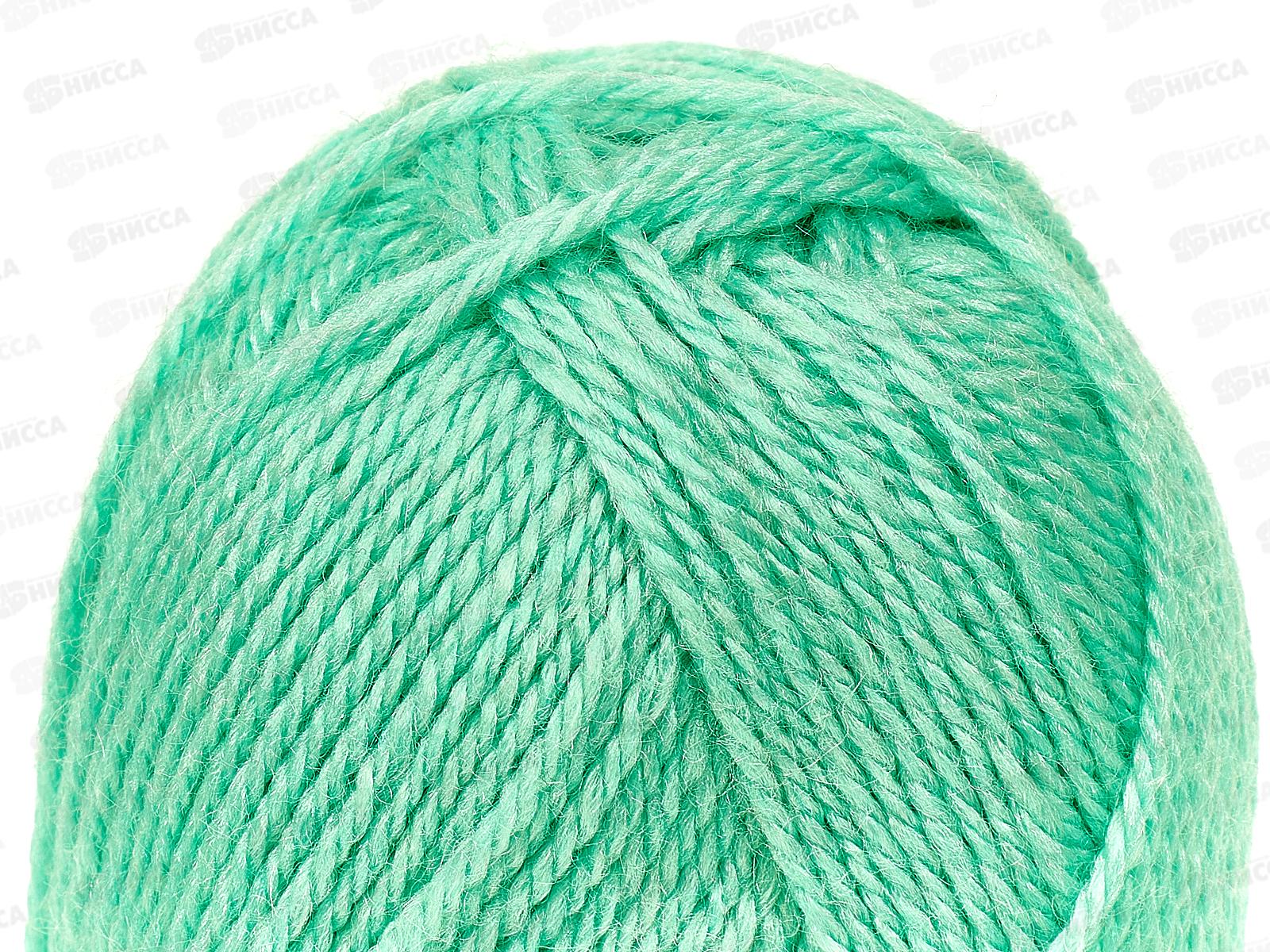 Пряжа Бамбино мята шерсть меринос35% акрил65% 50гр 150м 025 *10