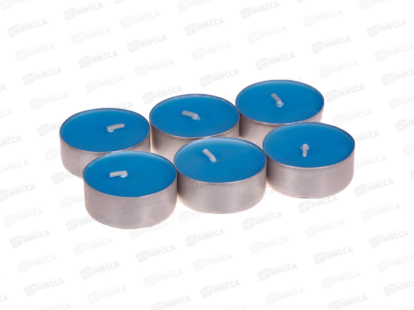 Свеча чайная 12гр аромат упаковка 6шт Морской бриз *1