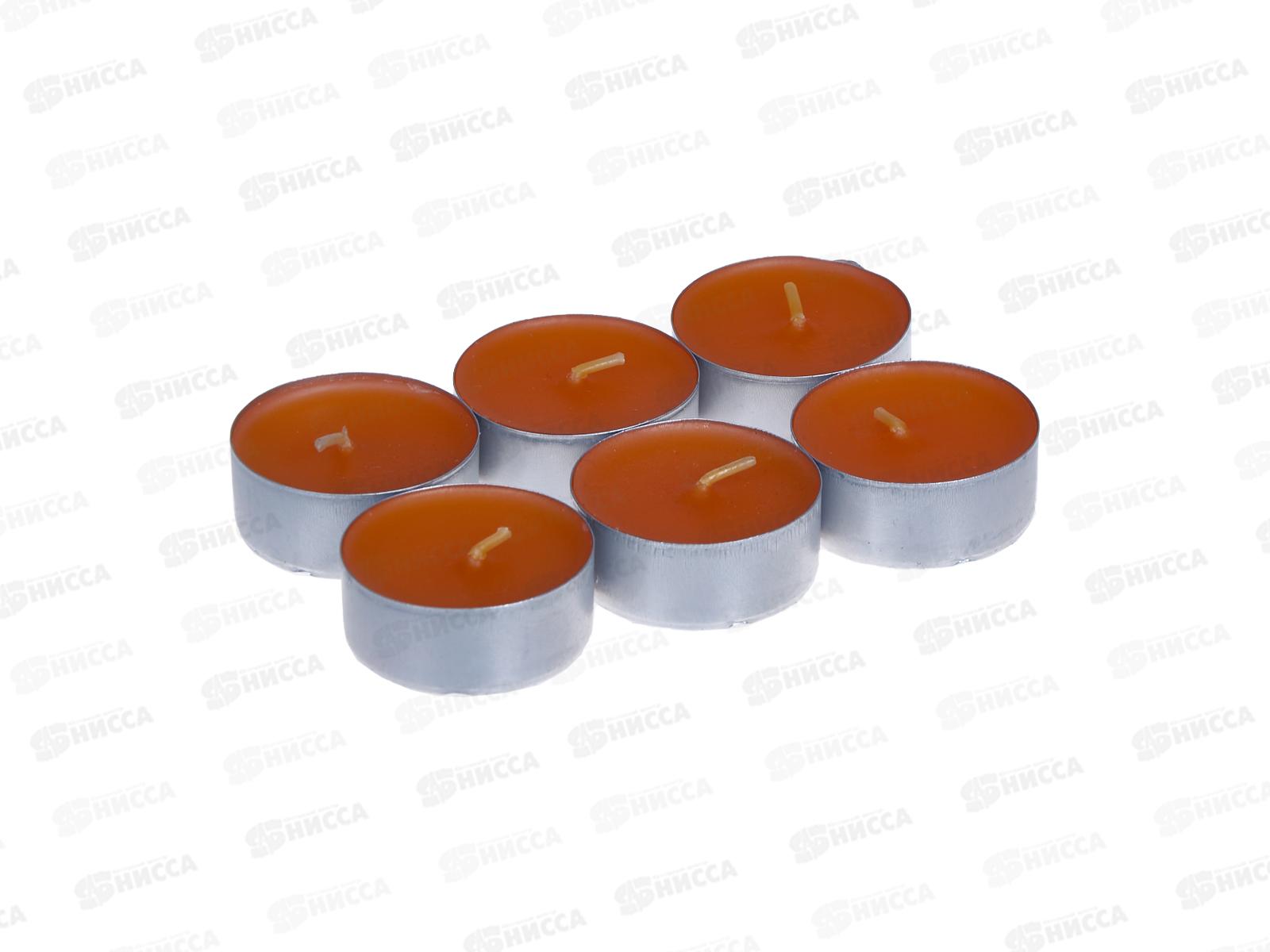 Свеча чайная 12гр аромат упаковка 6шт Апельсин *1