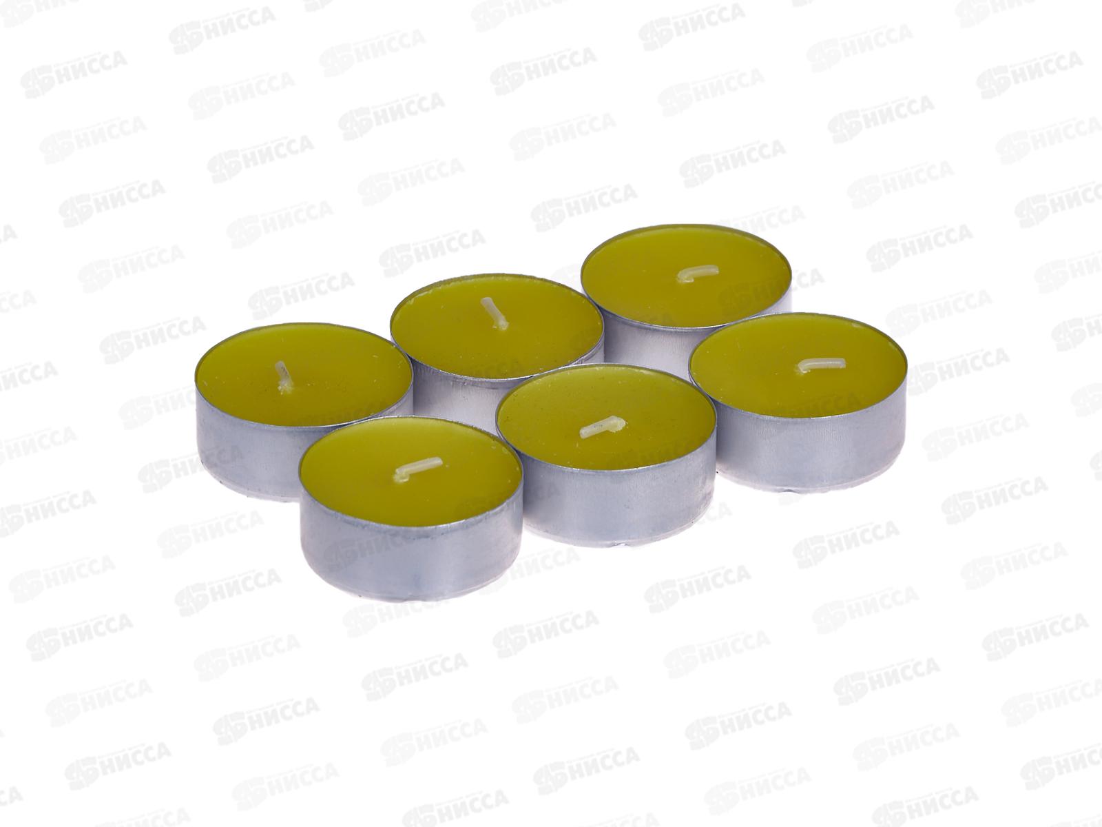 Свеча чайная 12гр аромат упаковка 6шт Лимон *1