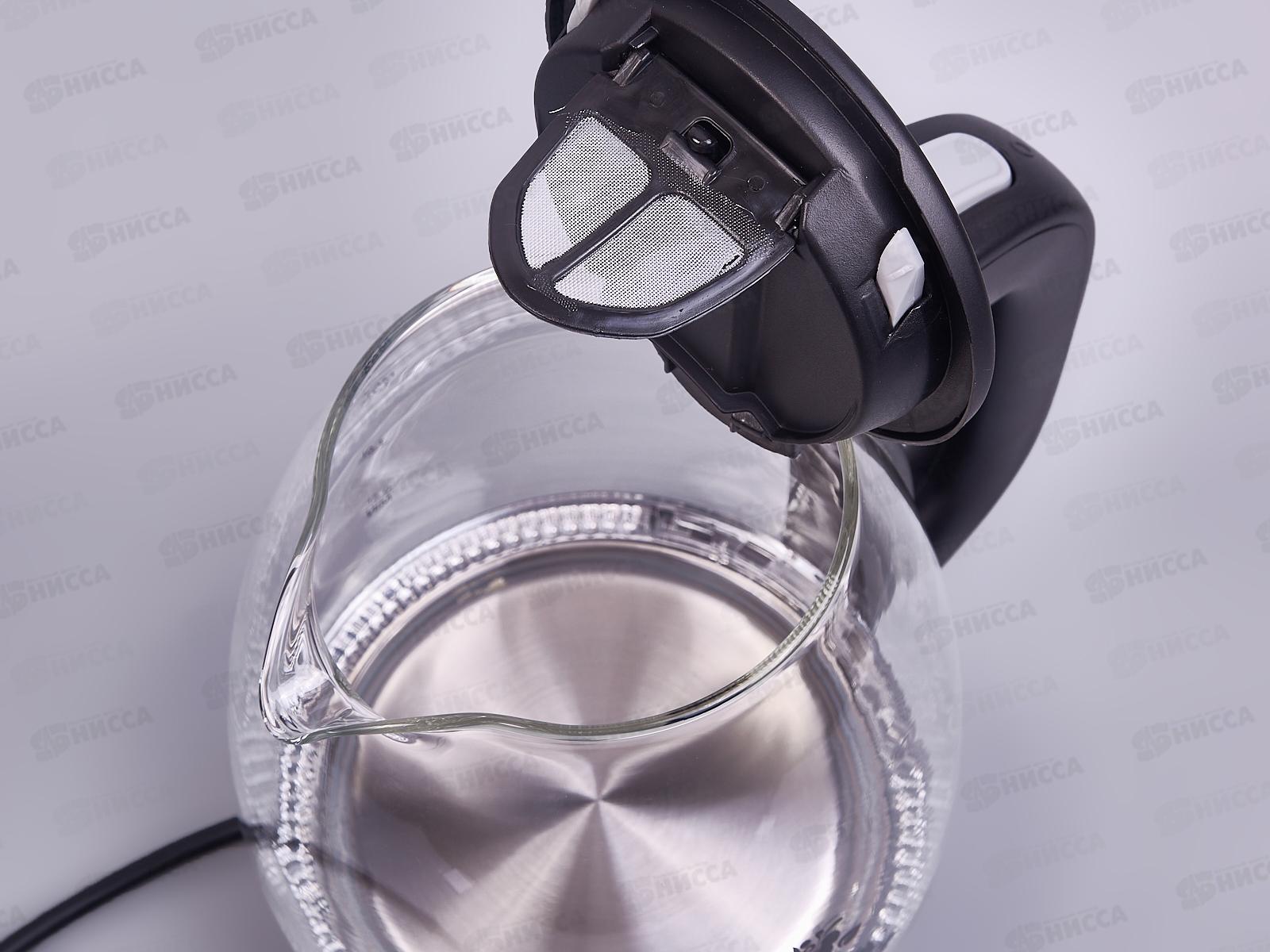 Чайник электрический SA-2715BK 1,7л стеклянный с подсветкой