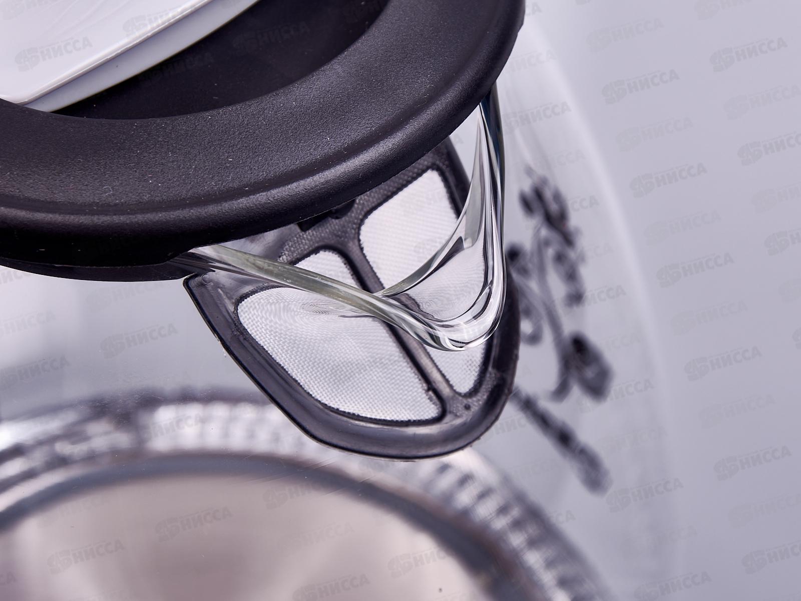 Чайник электрический SA-2715BK 1,7л стеклянный с подсветкой