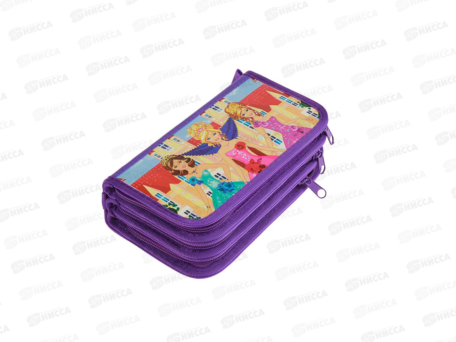 Пенал ПЧЕЛКА 3отдела, Три Принцессы, 190*105, ПО-11 *15