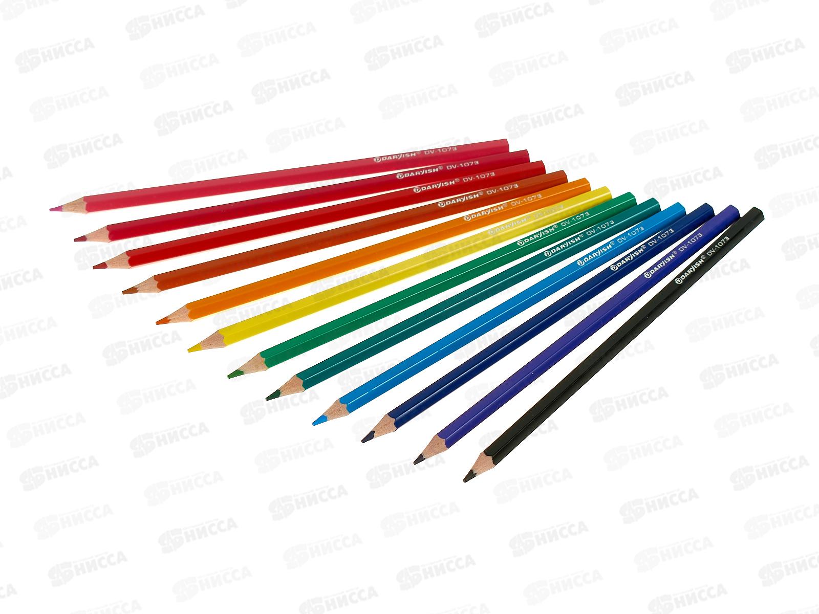 Карандаши 12 цветов Darvish Машинка, пластиковые, DV-1073-12 *12/120