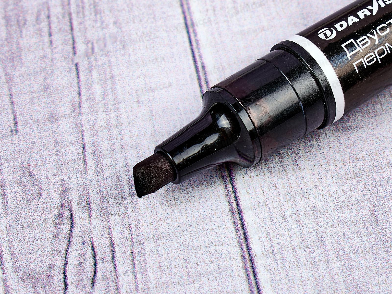 Маркер Darvish перманентный , двусторонний , чёрный, DV-422-02 *12/480