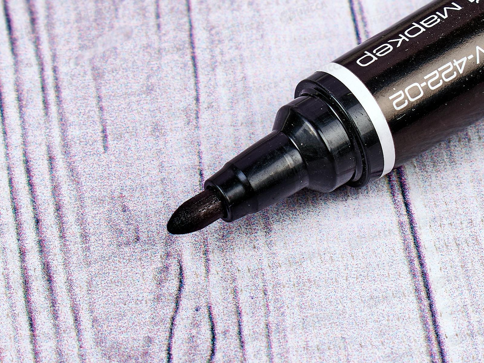 Маркер Darvish перманентный , двусторонний , чёрный, DV-422-02 *12/480