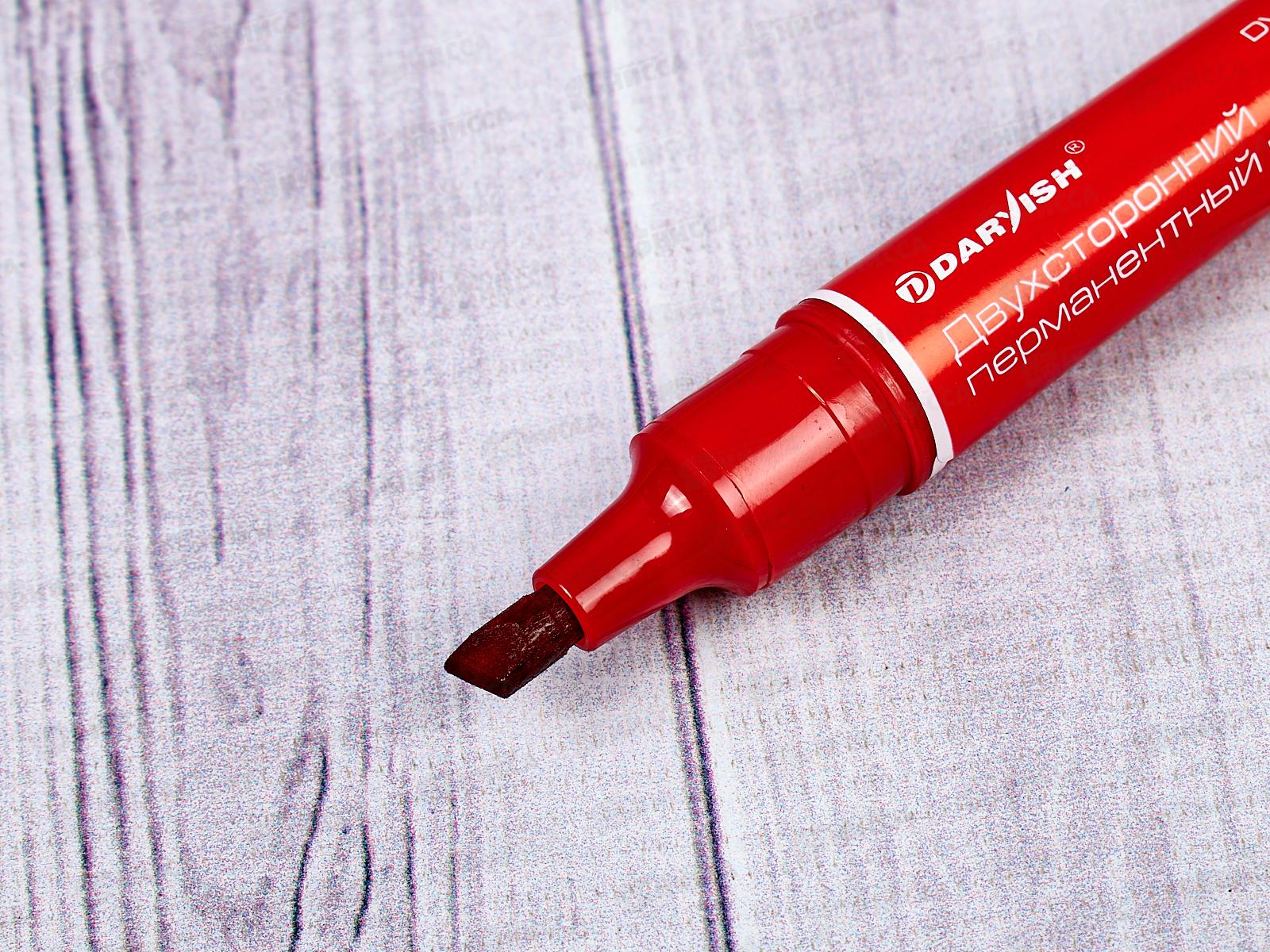 Маркер Darvish перманентны, двухсторонний, красный, DV-422 *12