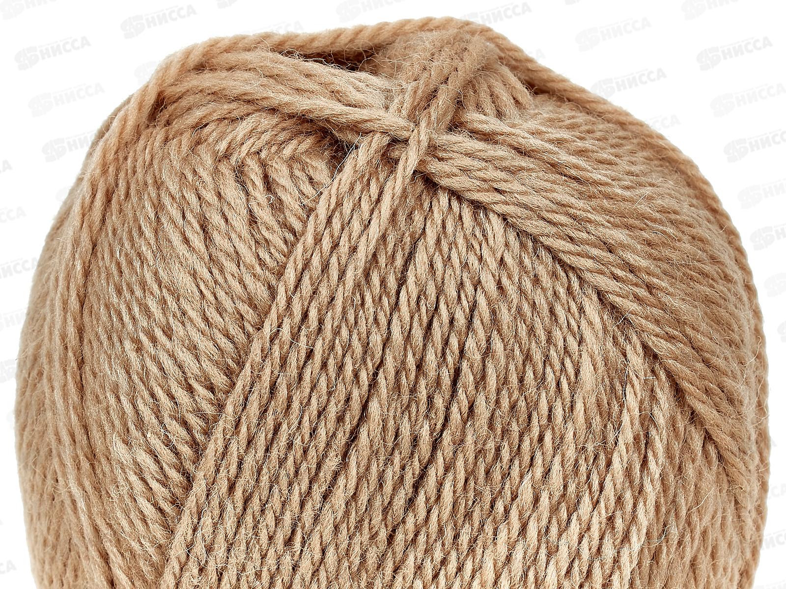Пряжа Аргентинская шерсть бежевый импортная шерсть100% 100гр 200м 005 *10