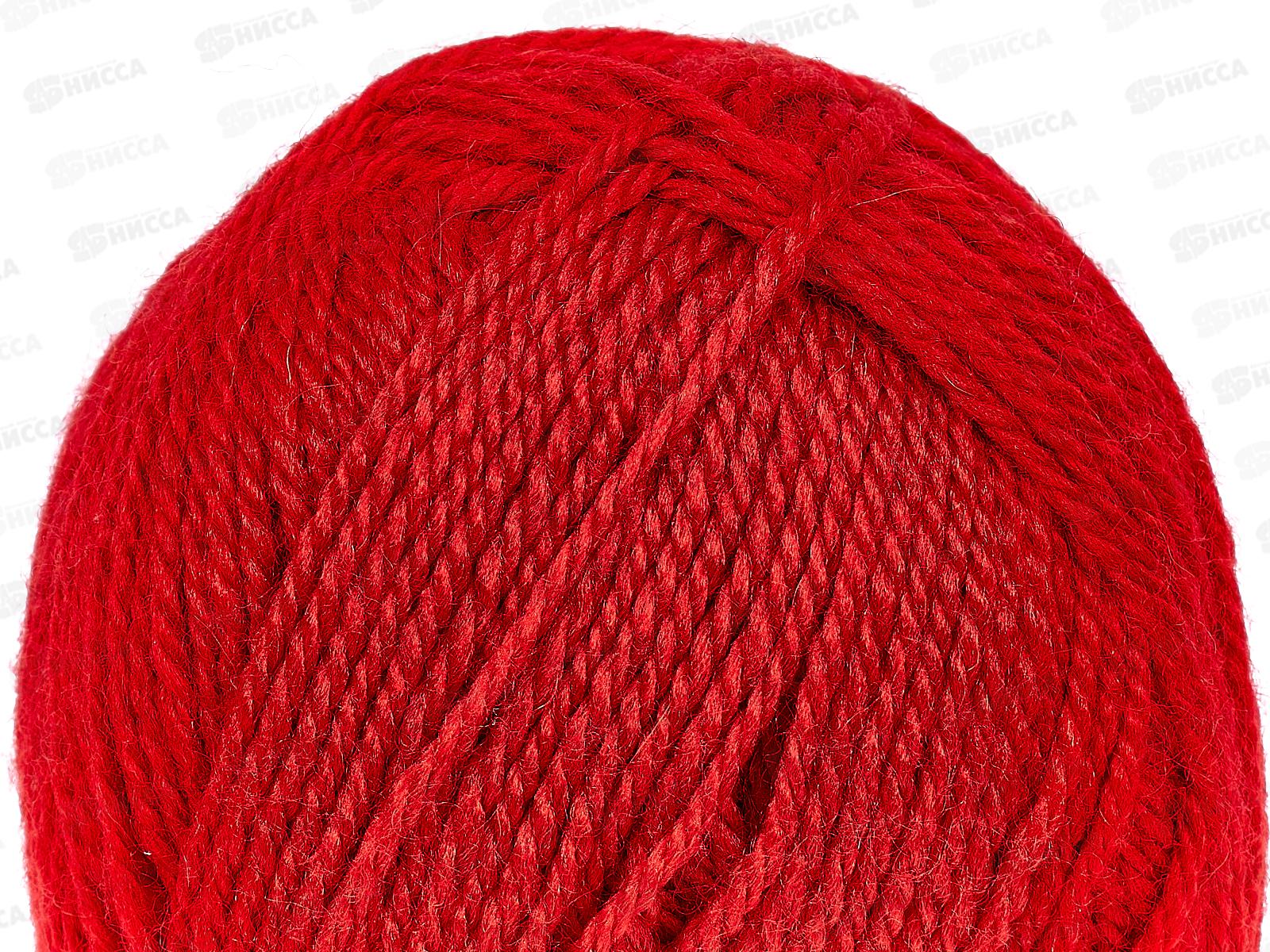 Пряжа Бамбино красный шерсть меринос35% акрил65% 50гр 150м 046 *10