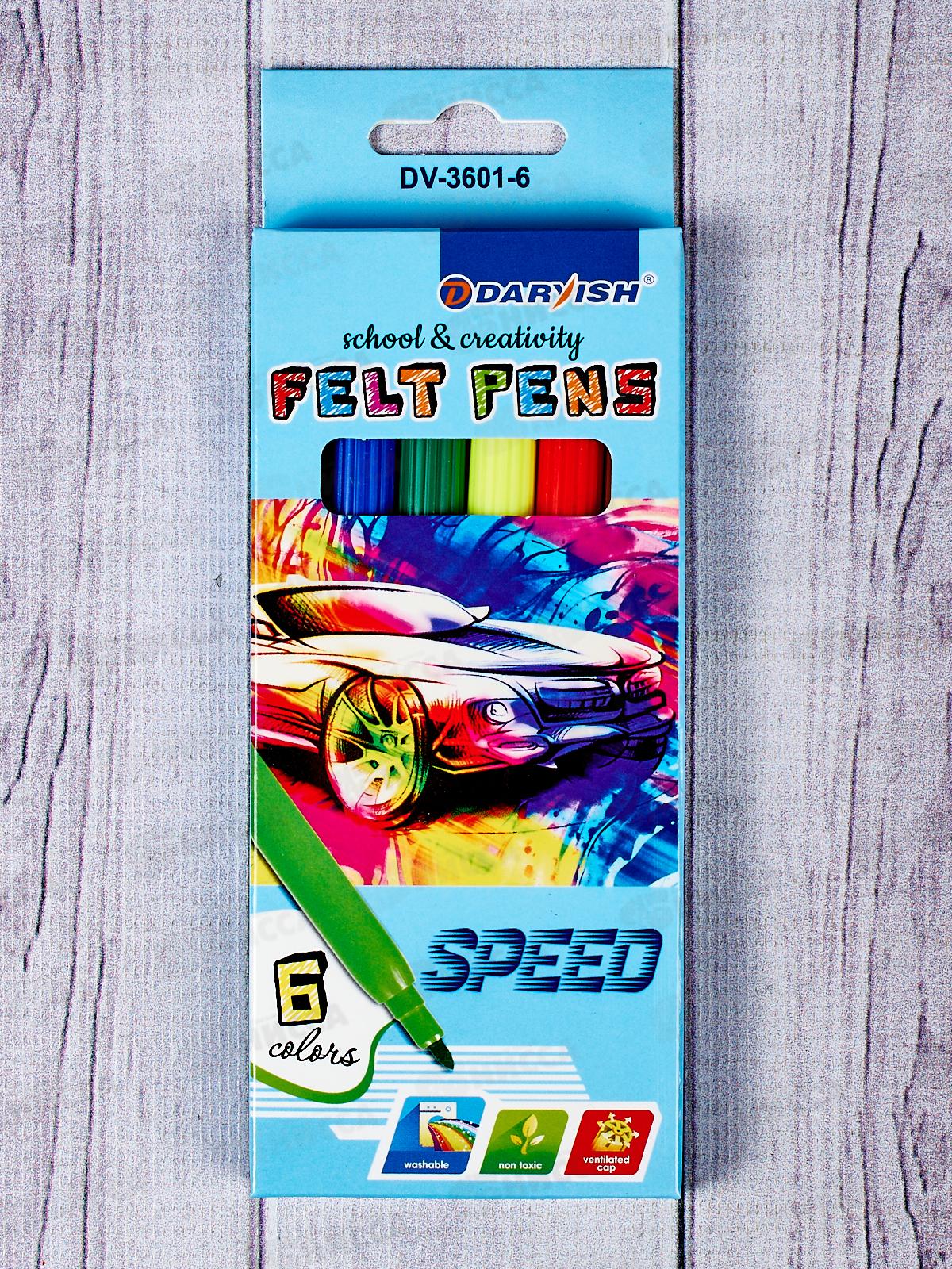 Фломастеры 6 цветов Darvish для мальчиков картонная упаковка, DV-3601-6*24/240