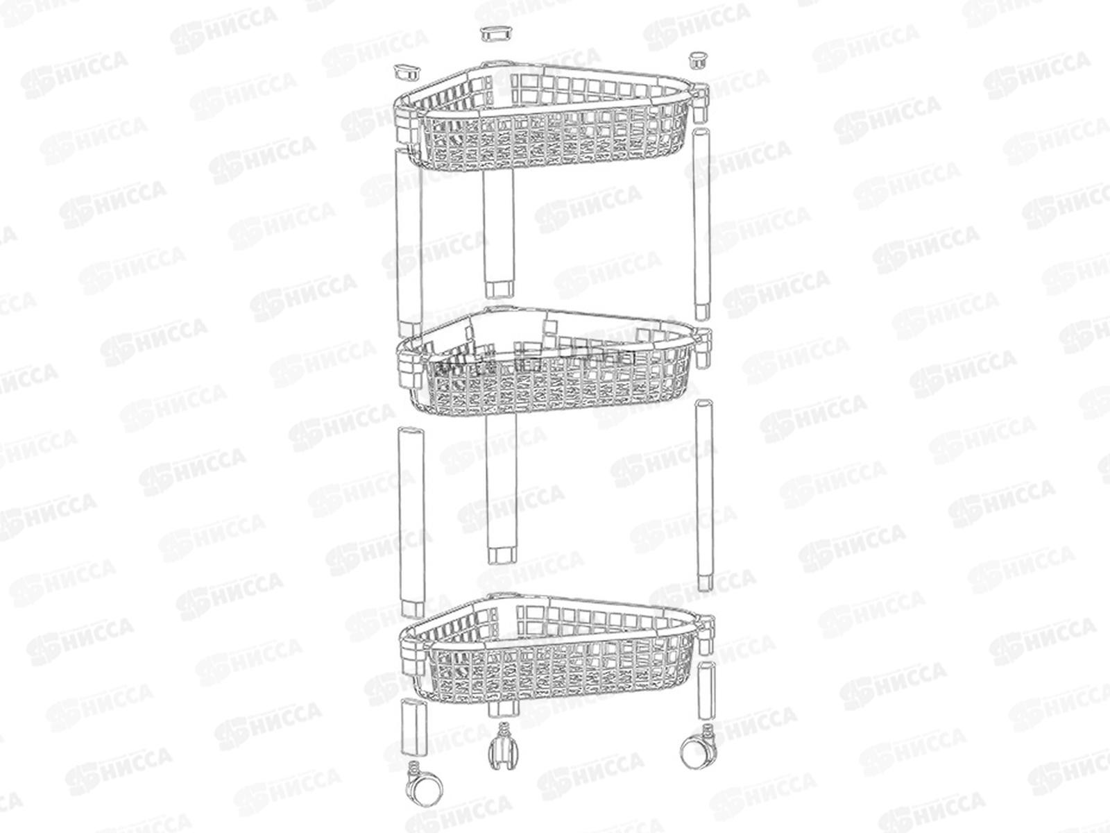 Полка угловая ЕВРО 3-х секционная  Белый М2756 *6